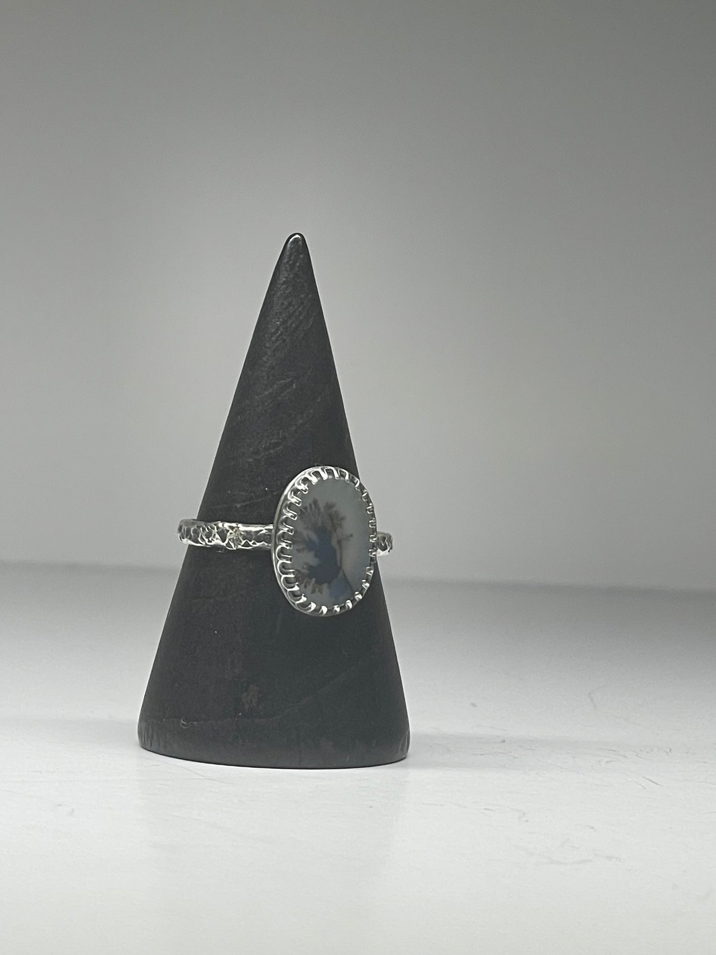 Dendritic Agate Sterling Ring - US 7