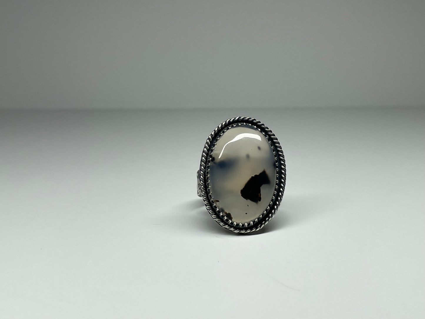 Montana Agate and Sterling Ring - US 6.75
