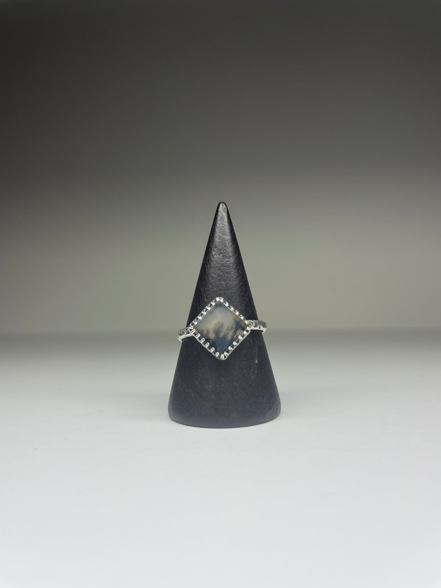 Dendritic Agate Sterling Ring - US 8.25
