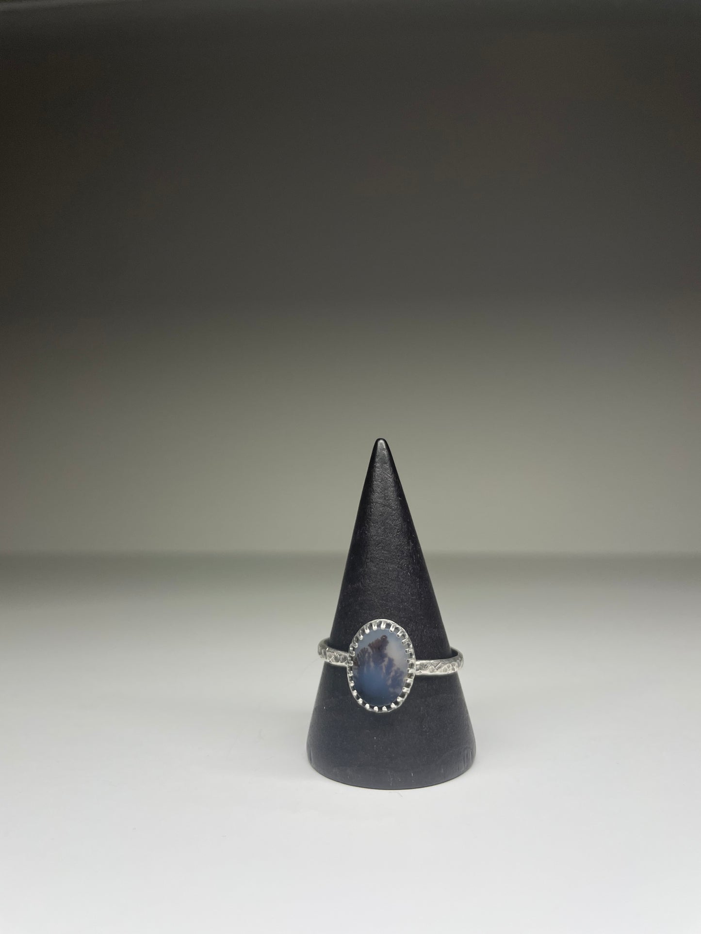 Dendritic Agate Sterling Ring - US 10