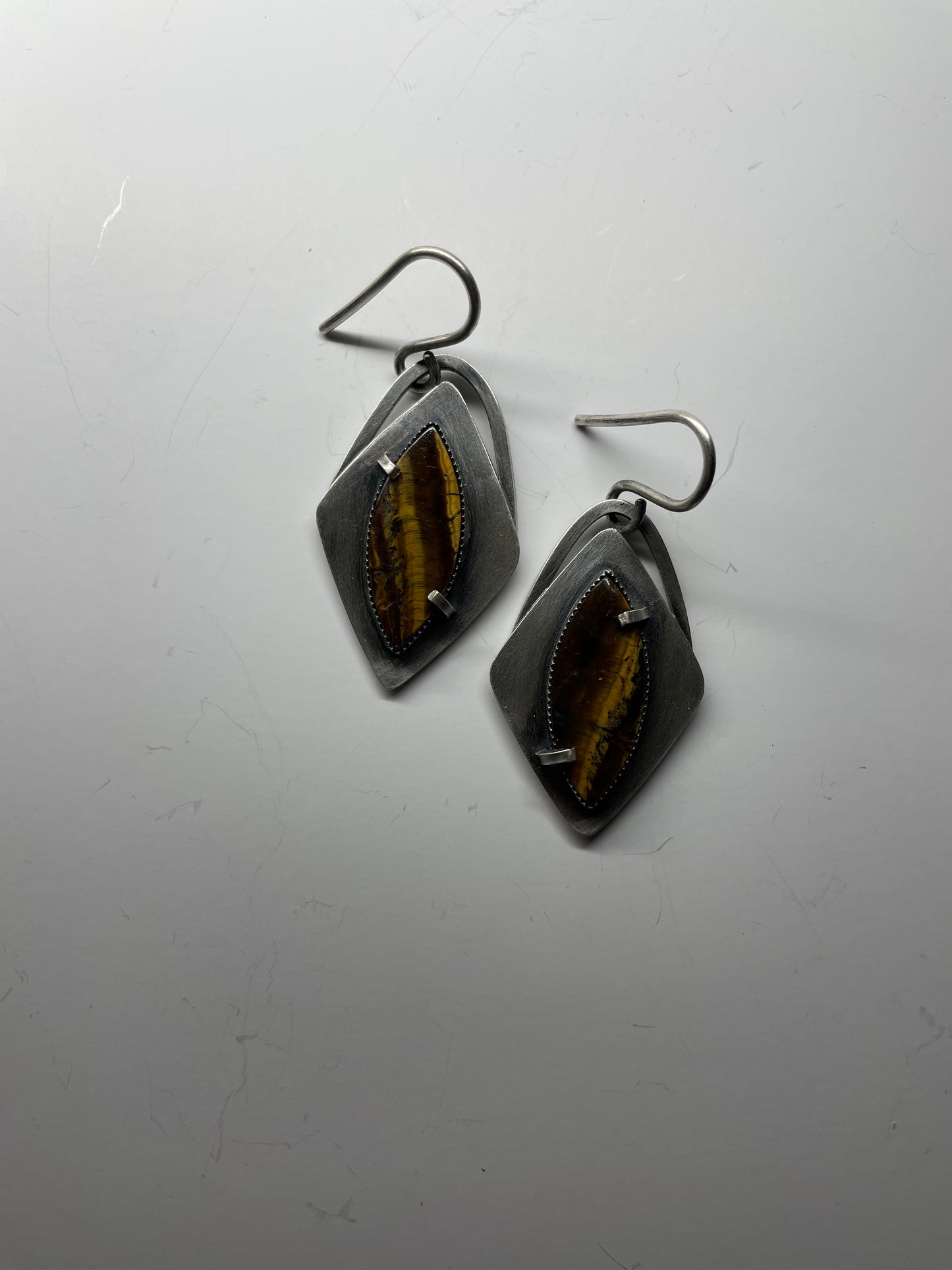 Tigers Eye and Sterling Ear Weights