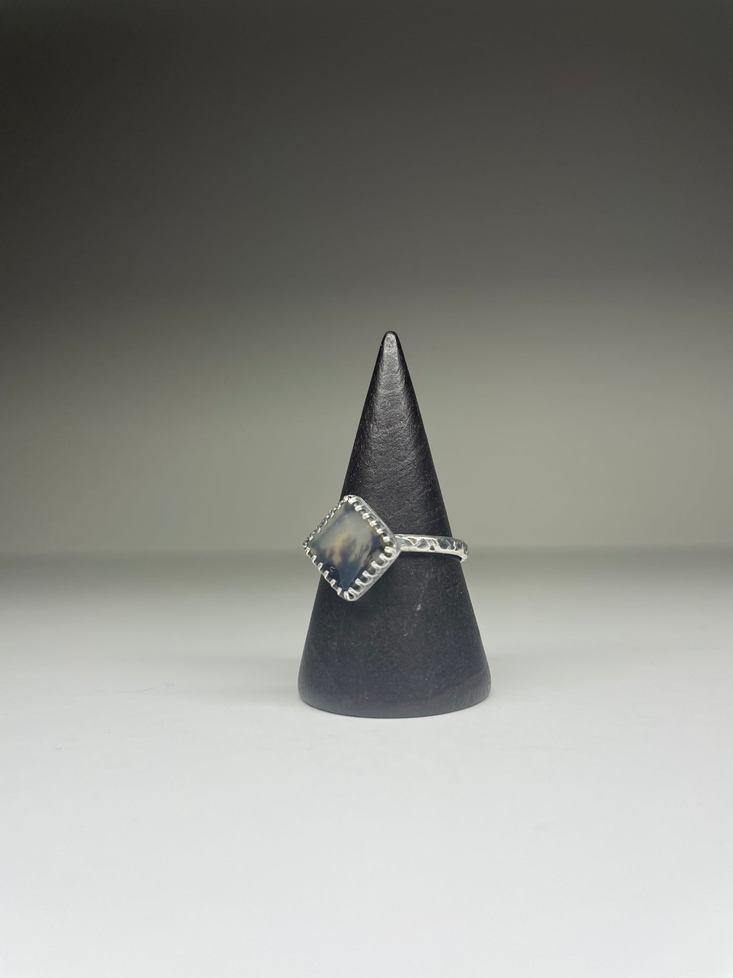Dendritic Agate Sterling Ring - US 8.25