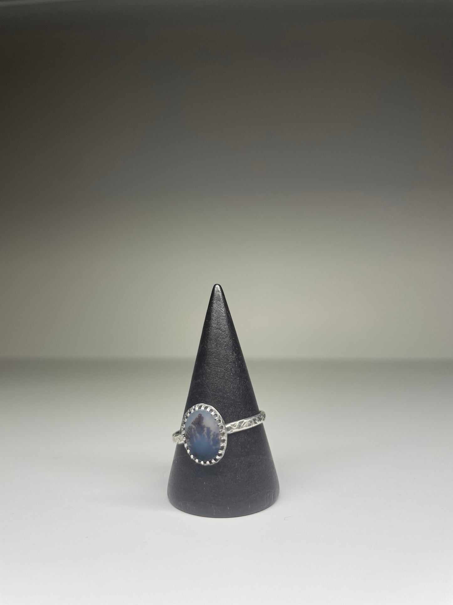 Dendritic Agate Sterling Ring - US 10