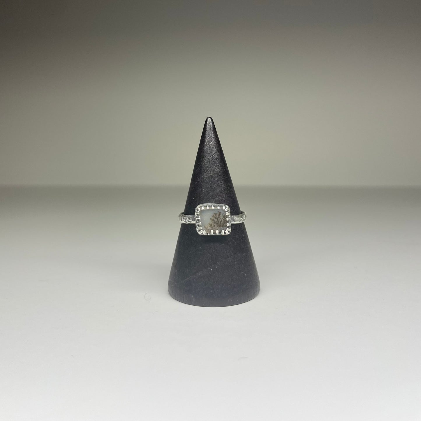 Dendritic Agate Sterling Ring - US 6.75