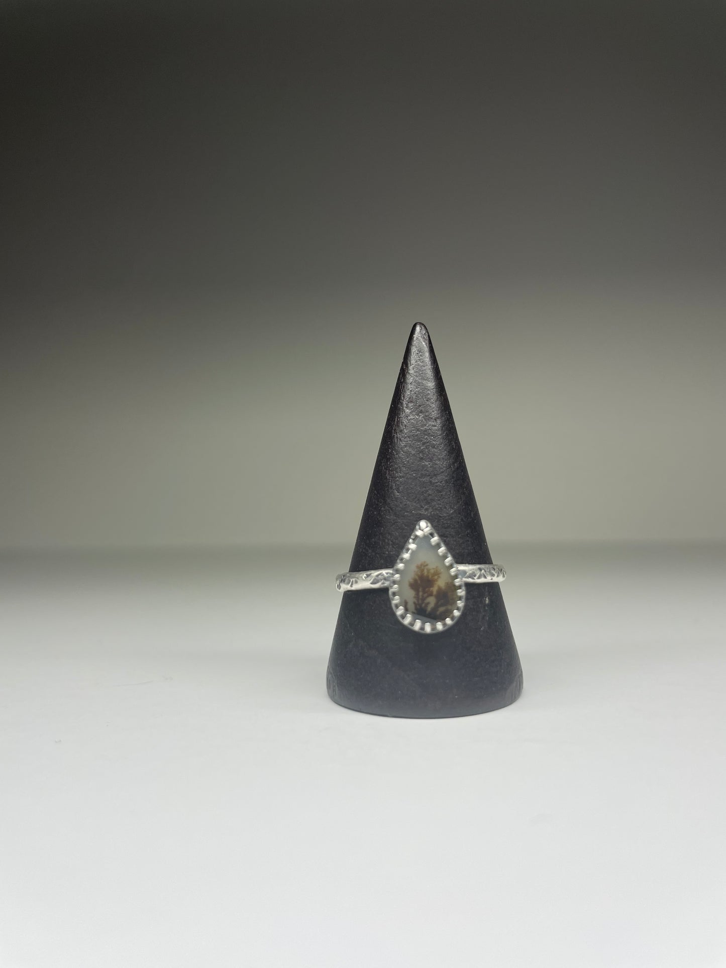 Dendritic Agate Sterling Ring - US 10.5