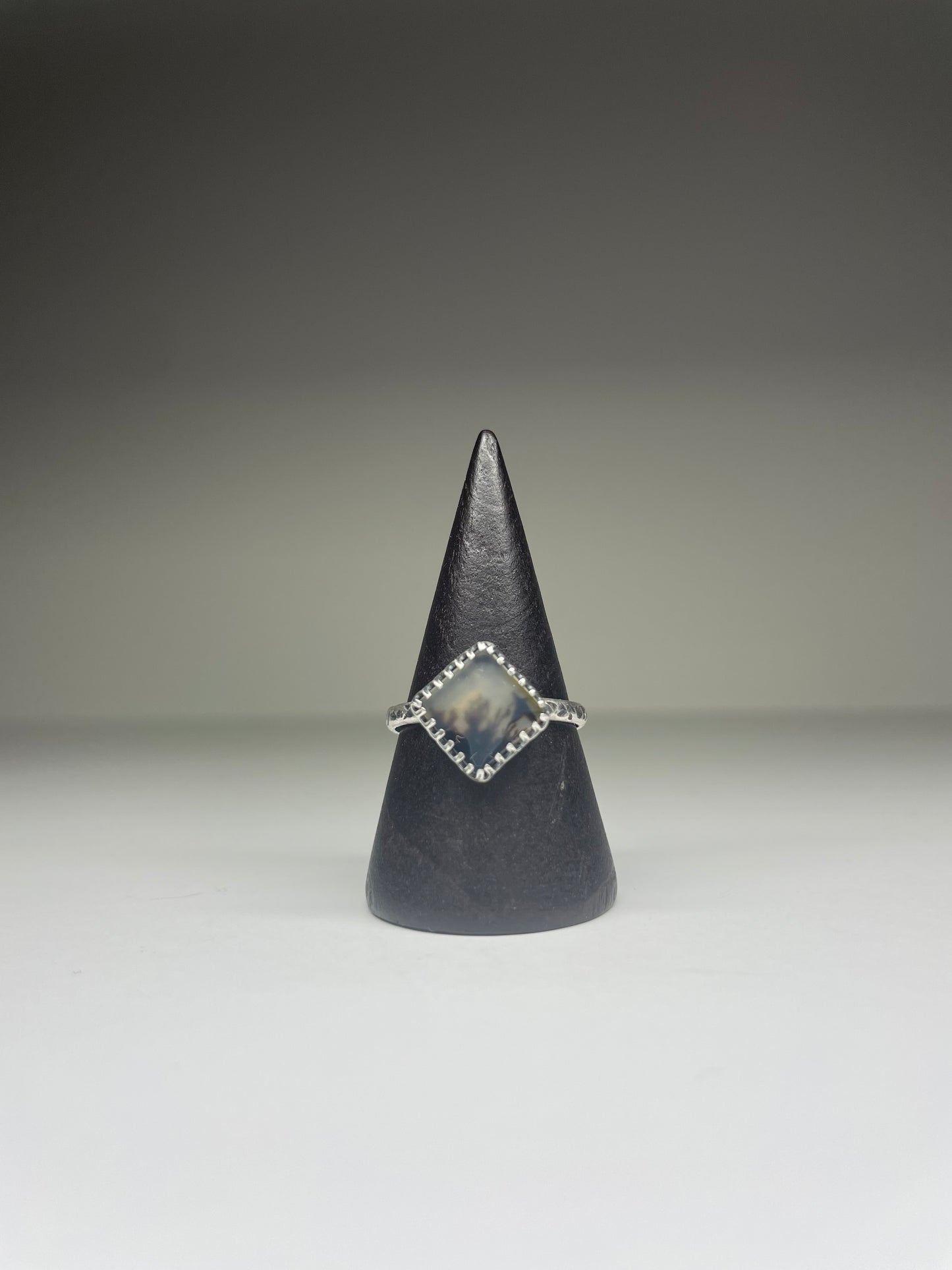 Dendritic Agate Sterling Ring - US 8.25