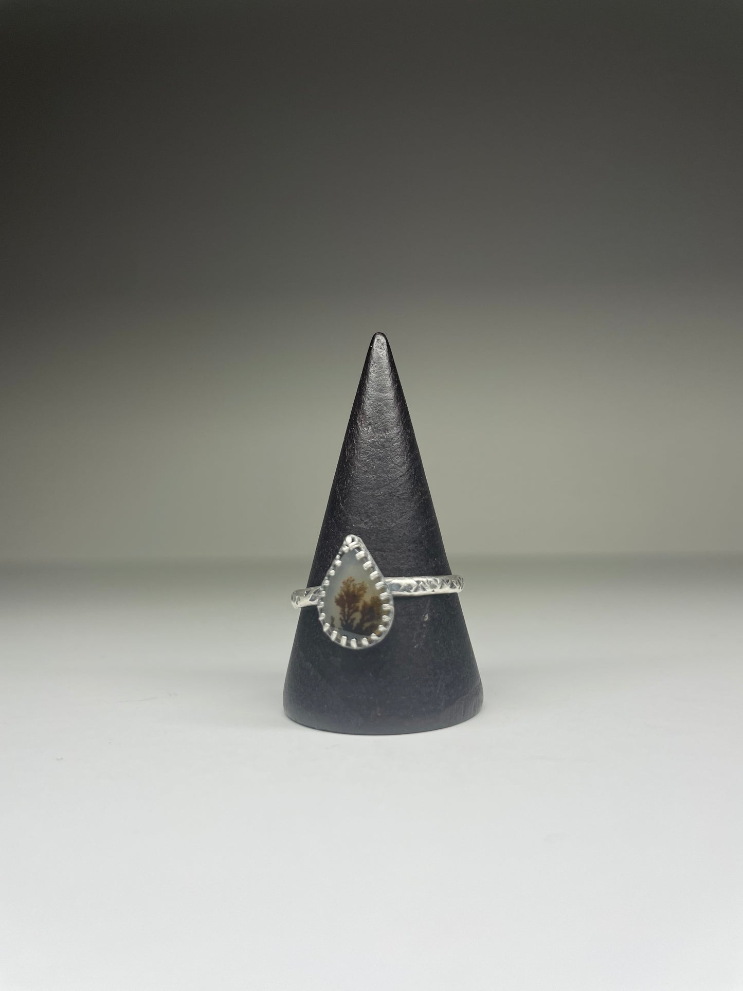 Dendritic Agate Sterling Ring - US 10.5