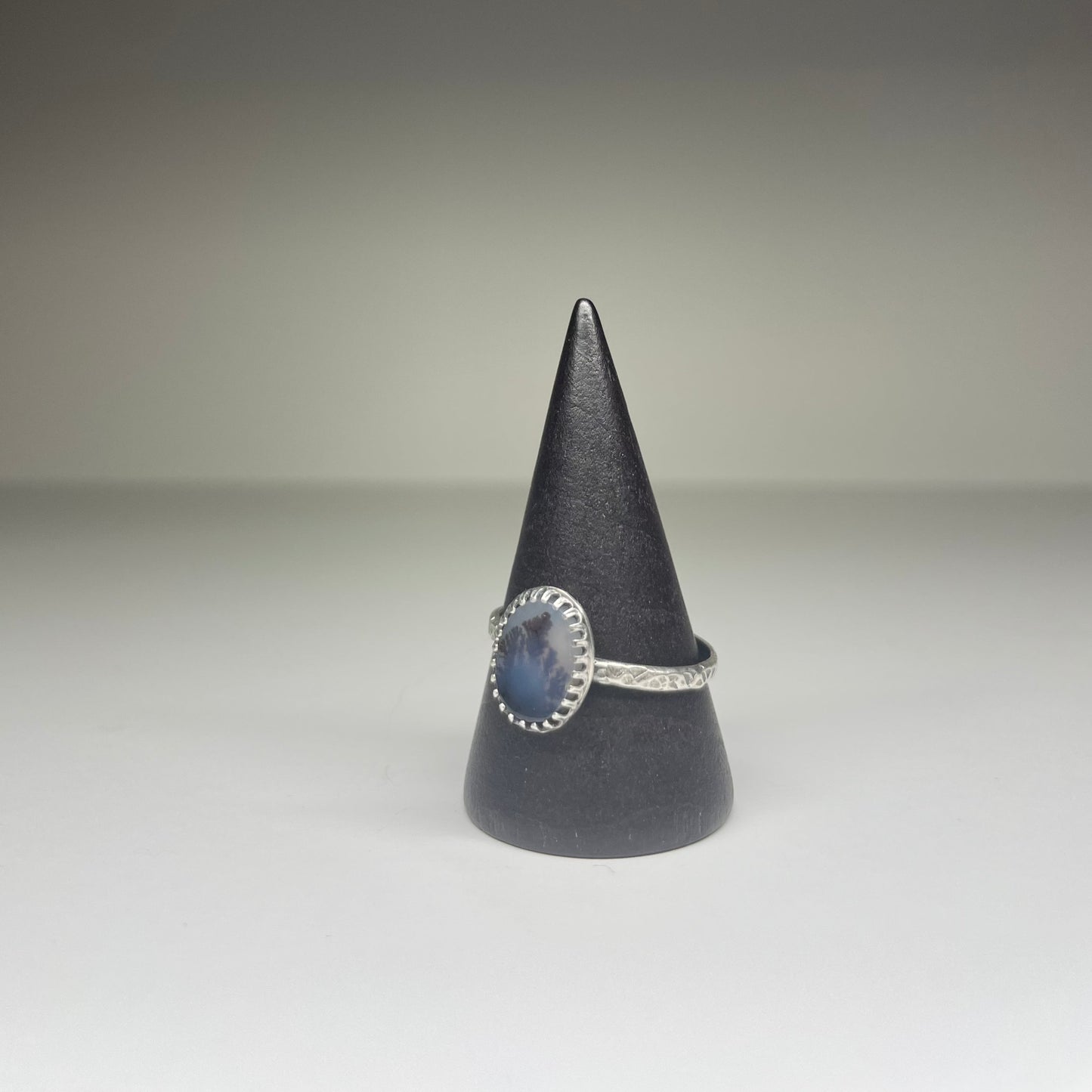 Dendritic Agate Sterling Ring - US 10