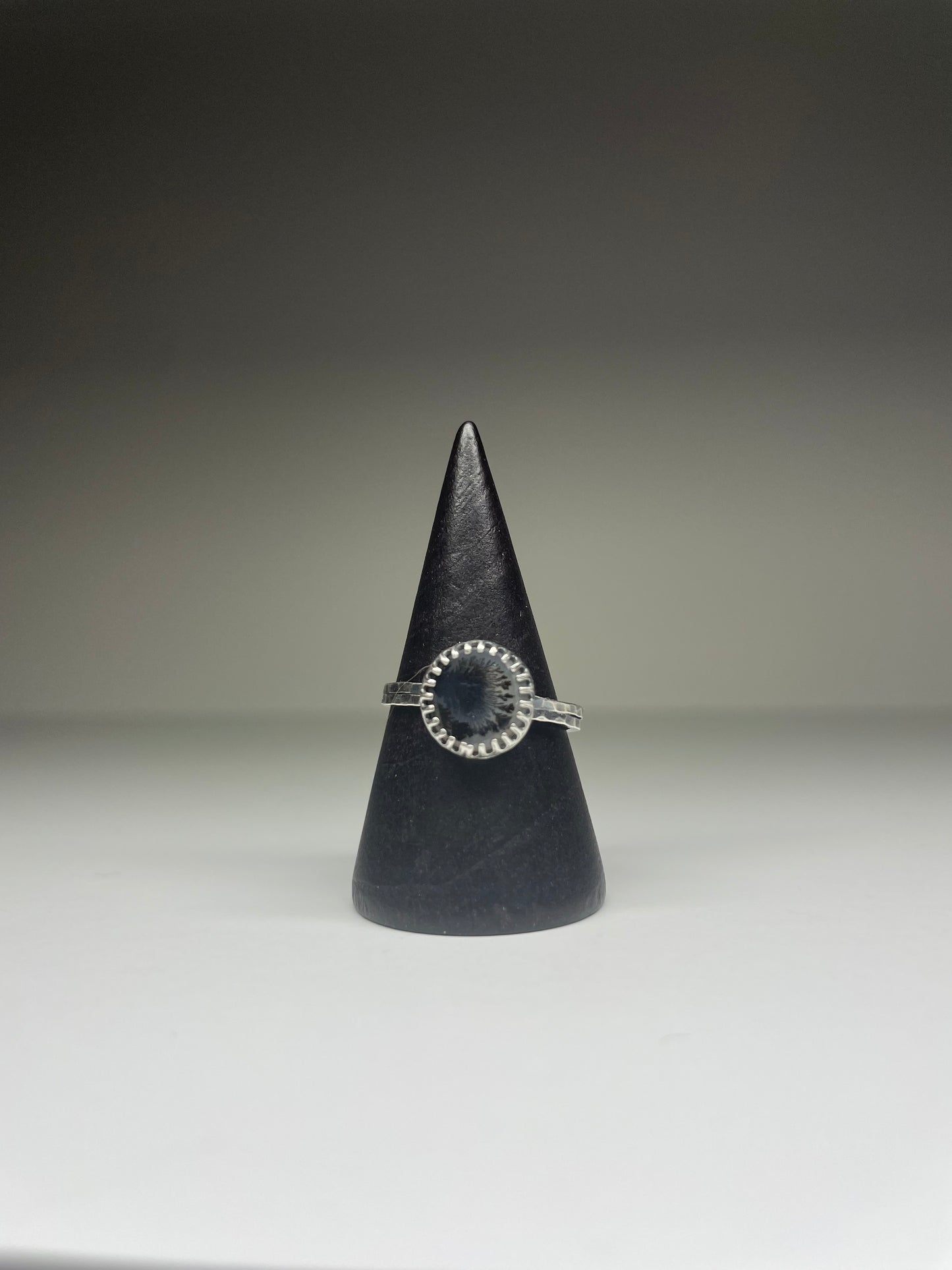 Dendritic Agate Sterling Ring - US 7.75