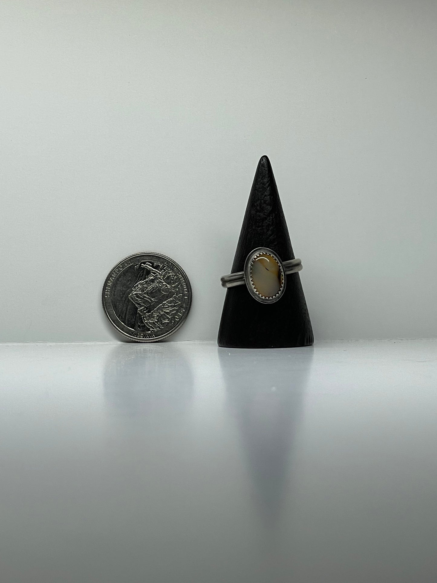 Montana Agate and Sterling Ring - US 9