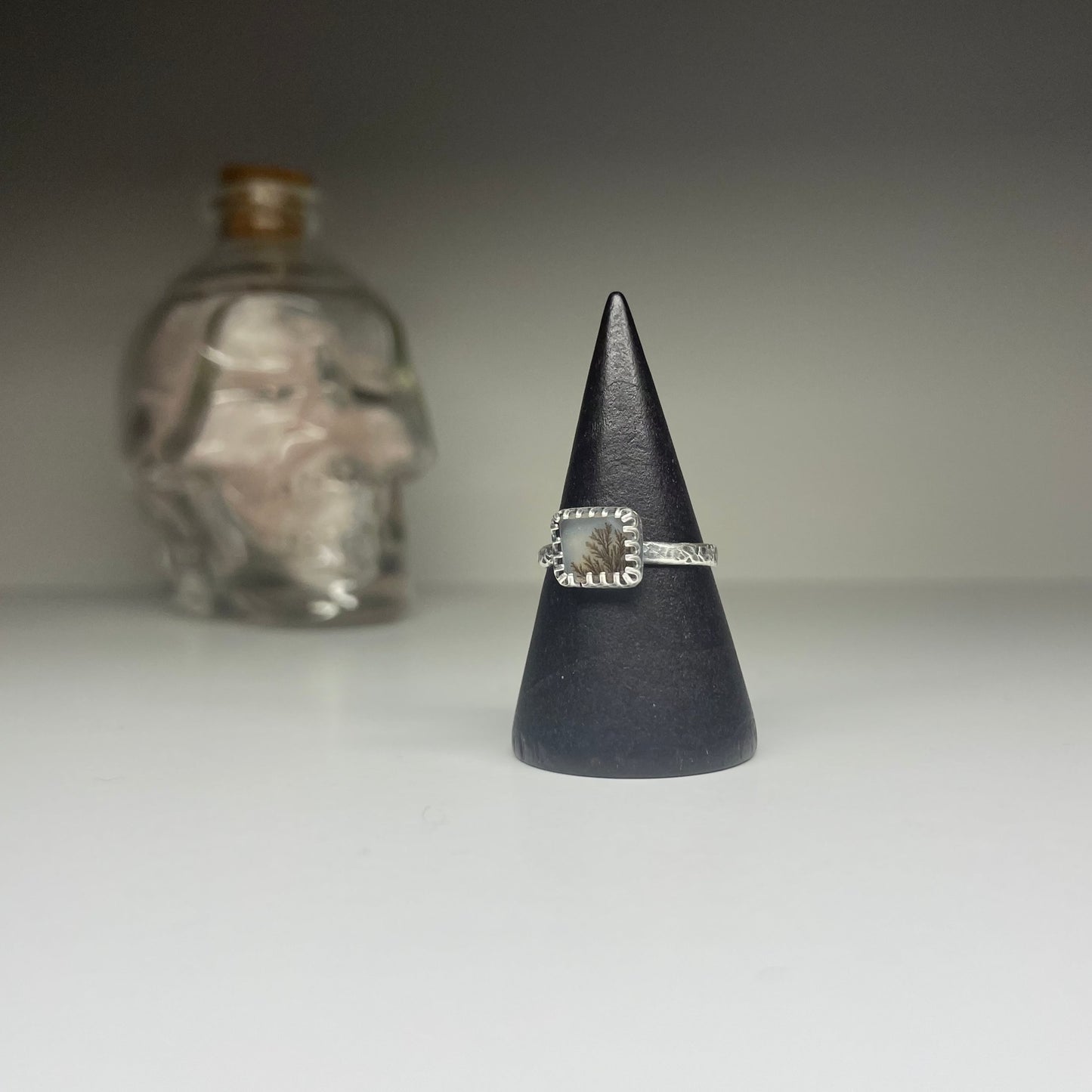 Dendritic Agate Sterling Ring - US 6.75