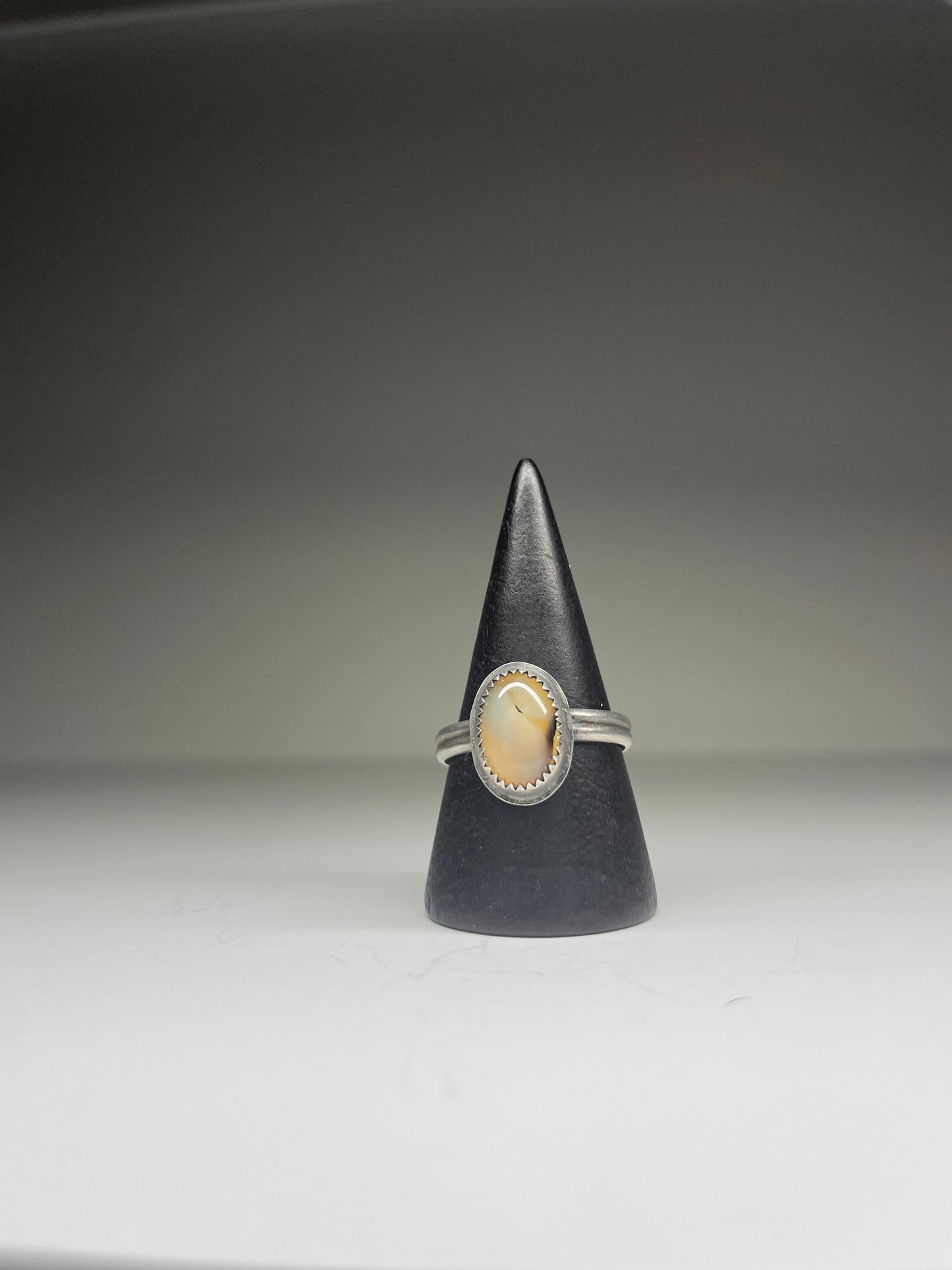 Montana Agate and Sterling Ring - US 9