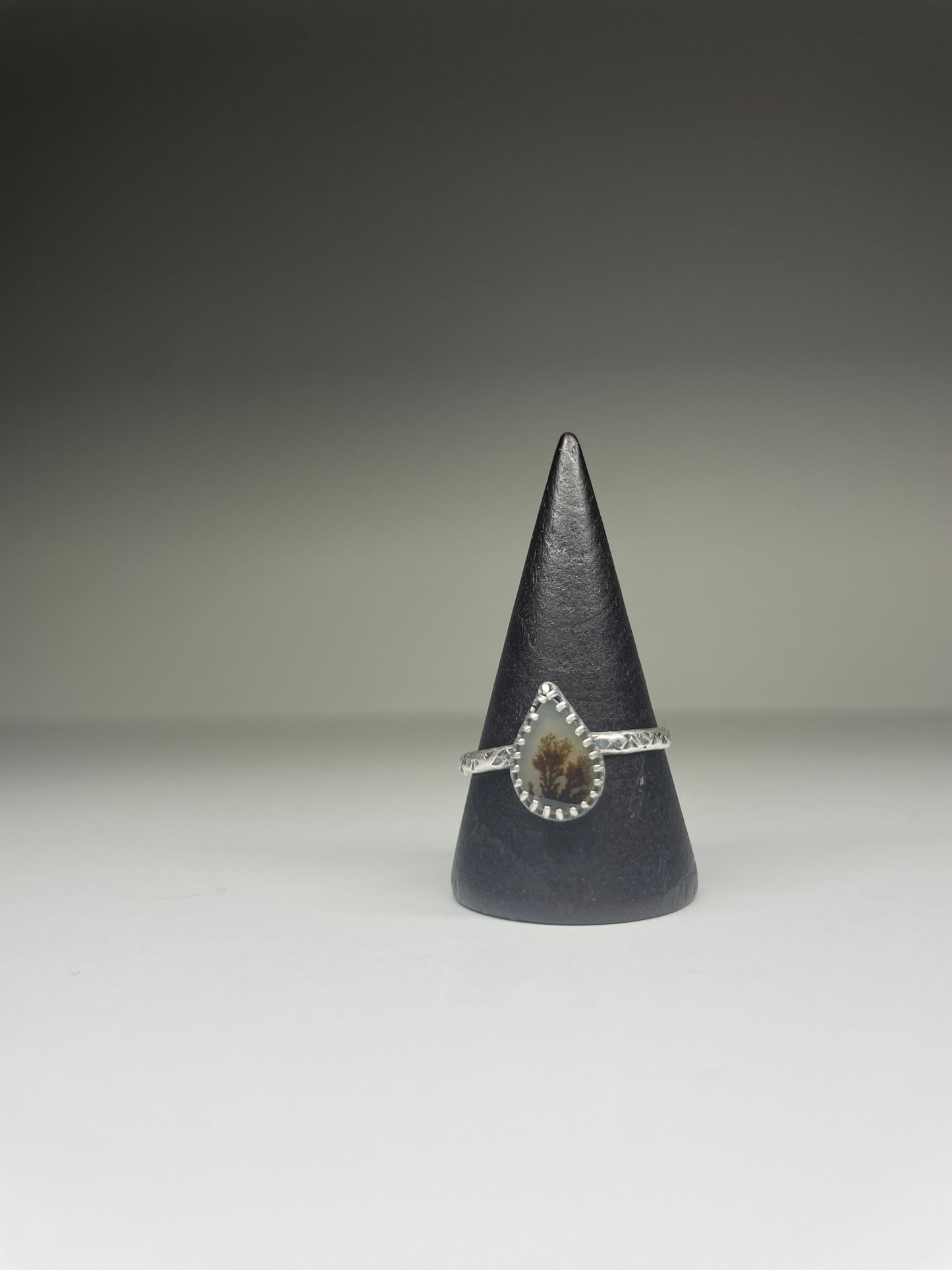 Dendritic Agate Sterling Ring - US 10.5