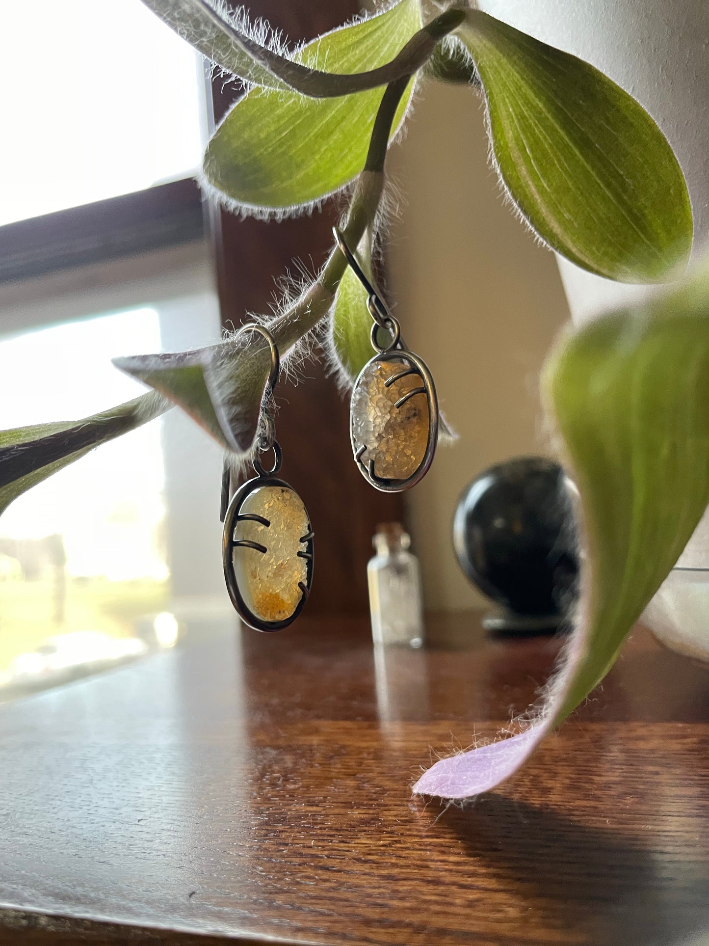 Druzy Citrine Dangles