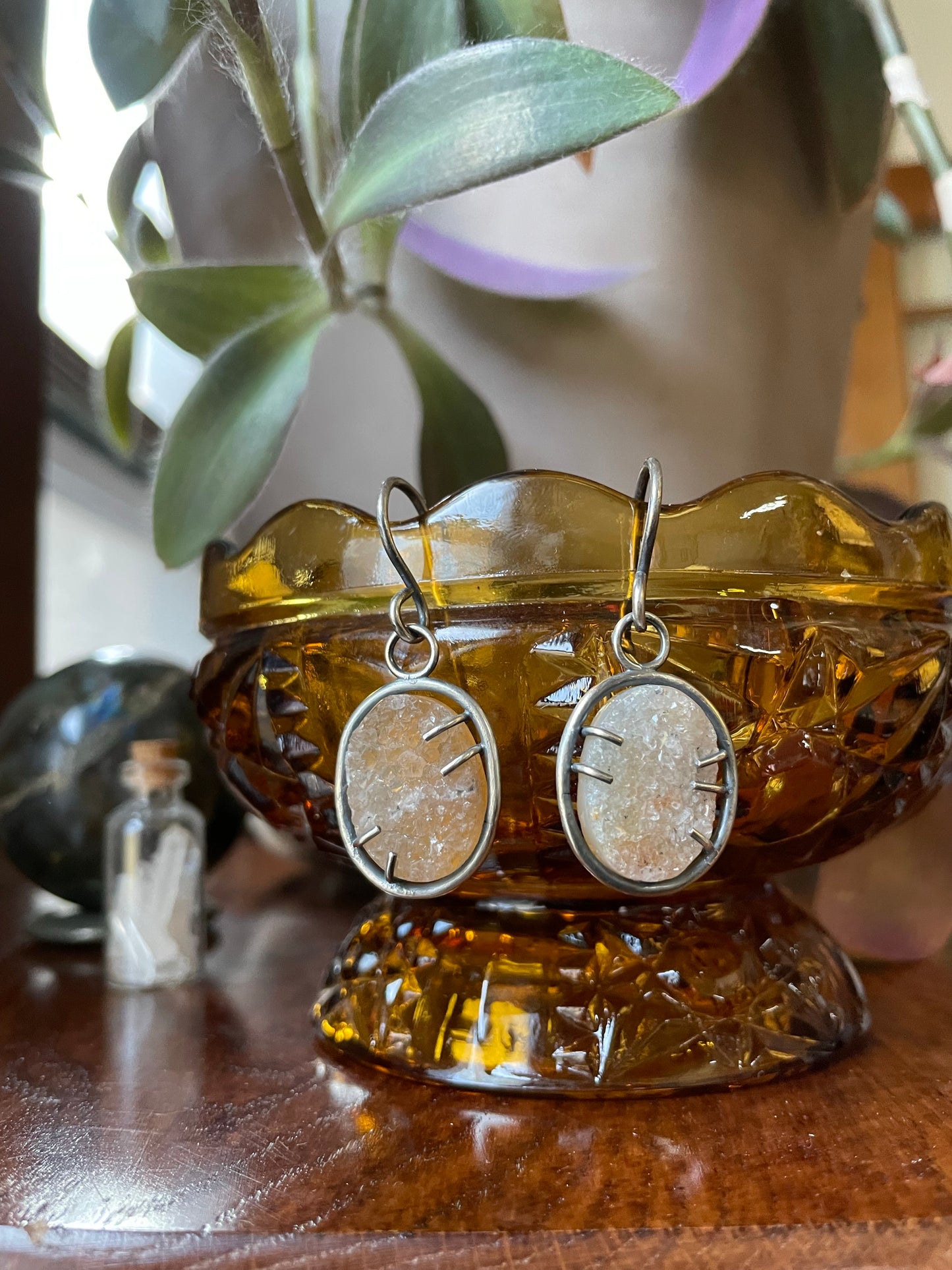 Druzy Citrine Dangles