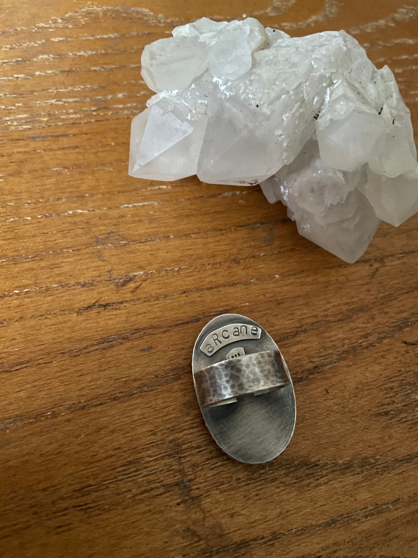 Raw Black Tourmaline and Sterling Ring - US 7.5