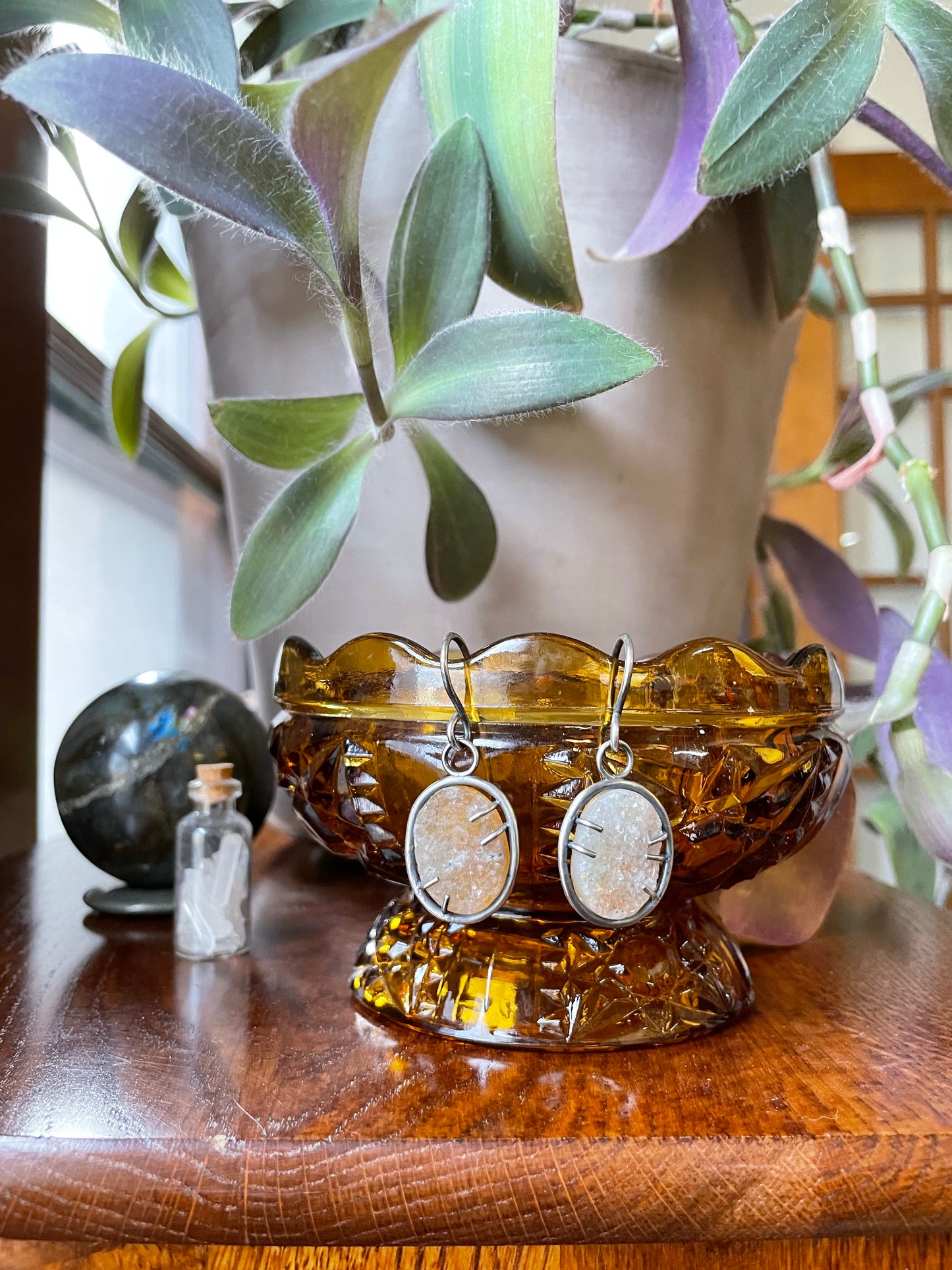 Druzy Citrine Dangles