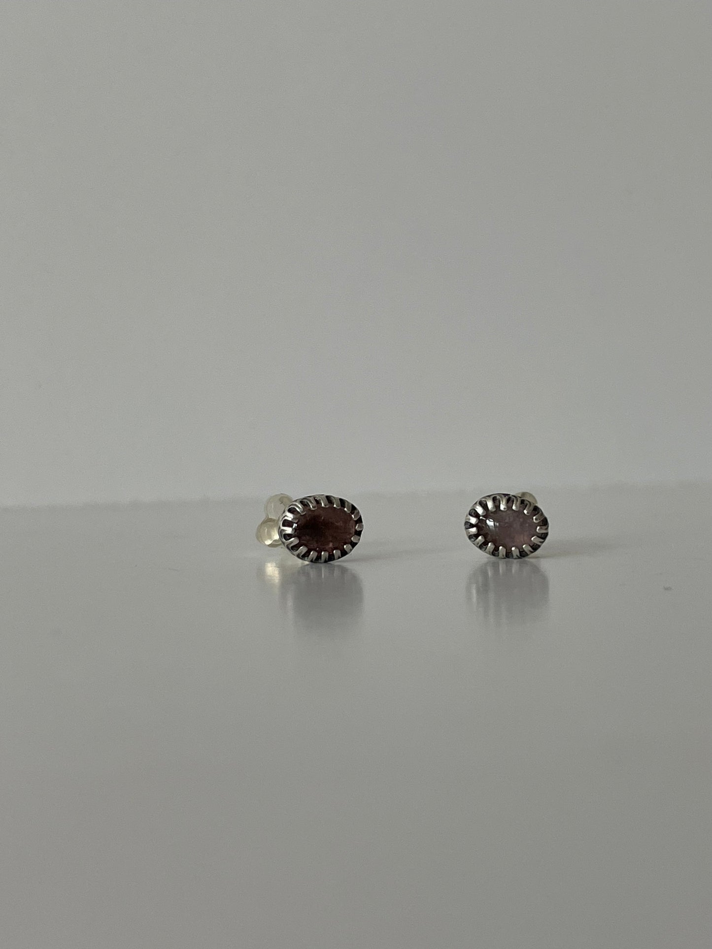 Pink Tourmaline and Sterling Studs
