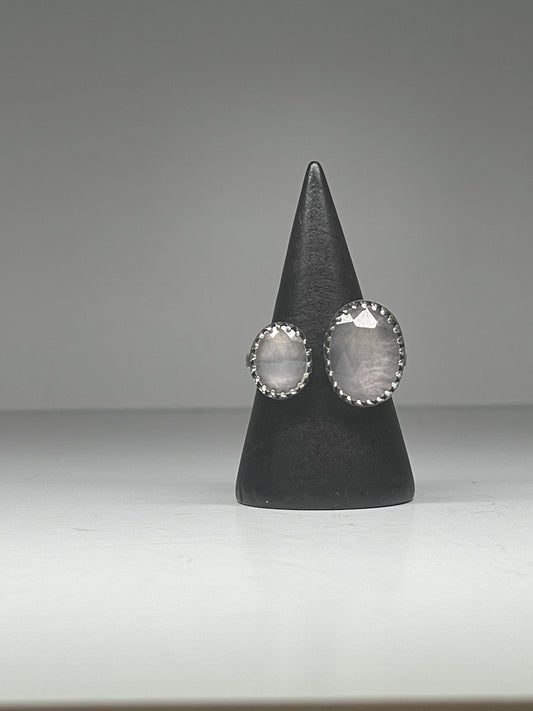 Faceted Rose Quartz Doublet Ring - US 7.5
