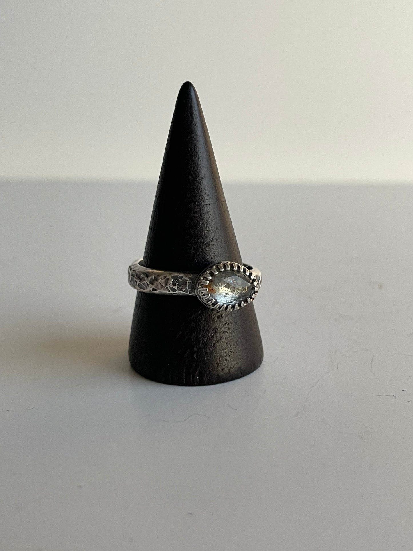 Moss Aquamarine and Sterling Ring - US 10