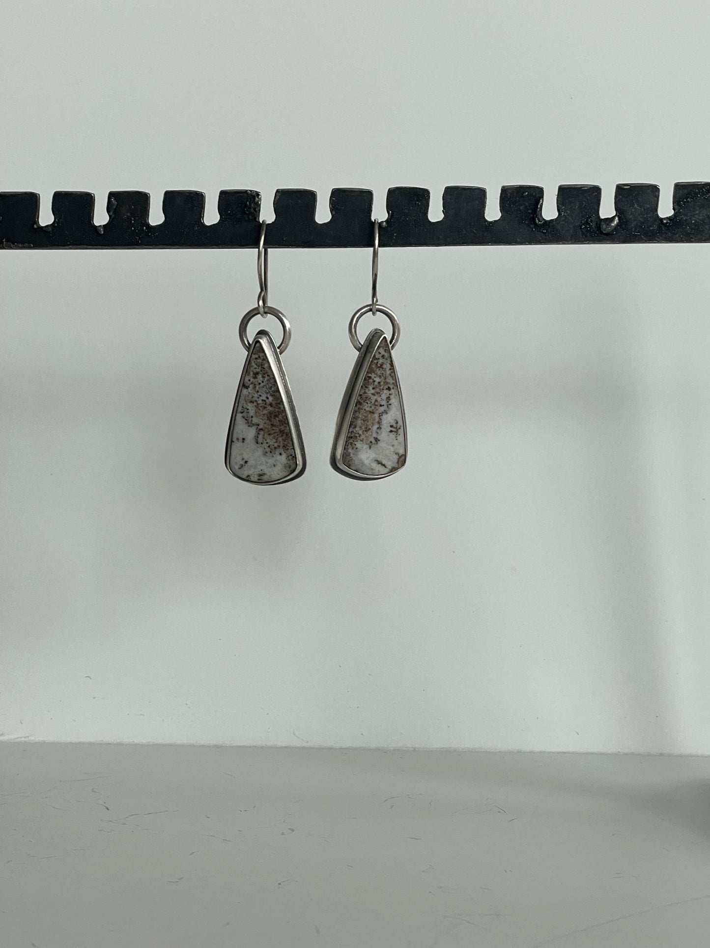 Dendritic Opal and Sterling Dangles