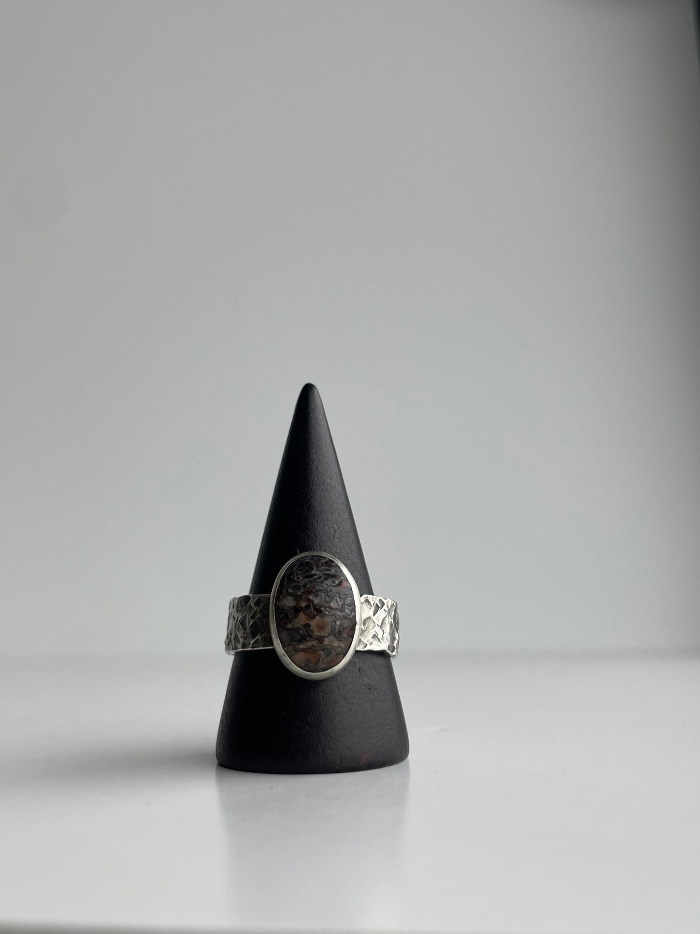 Dinosaur Bone and Sterling Ring - US 9.25