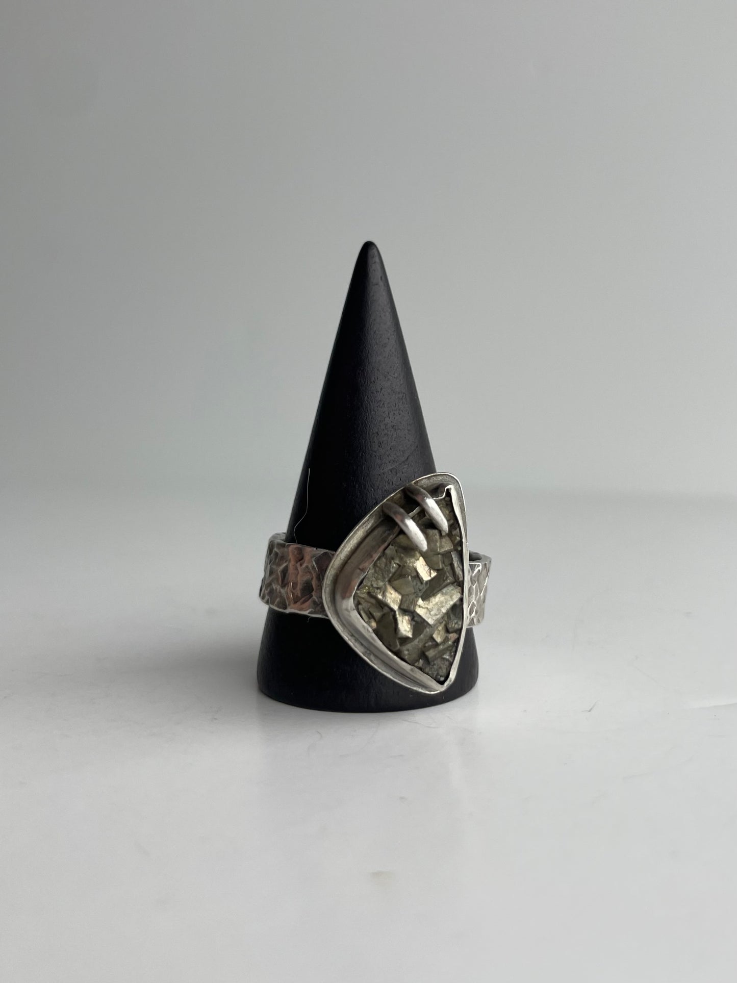 Druzy Pyrite and Sterling Ring - US 12
