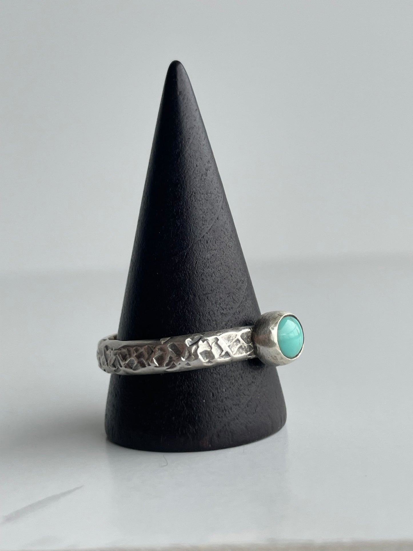 Turquoise and Sterling Ring - US 12