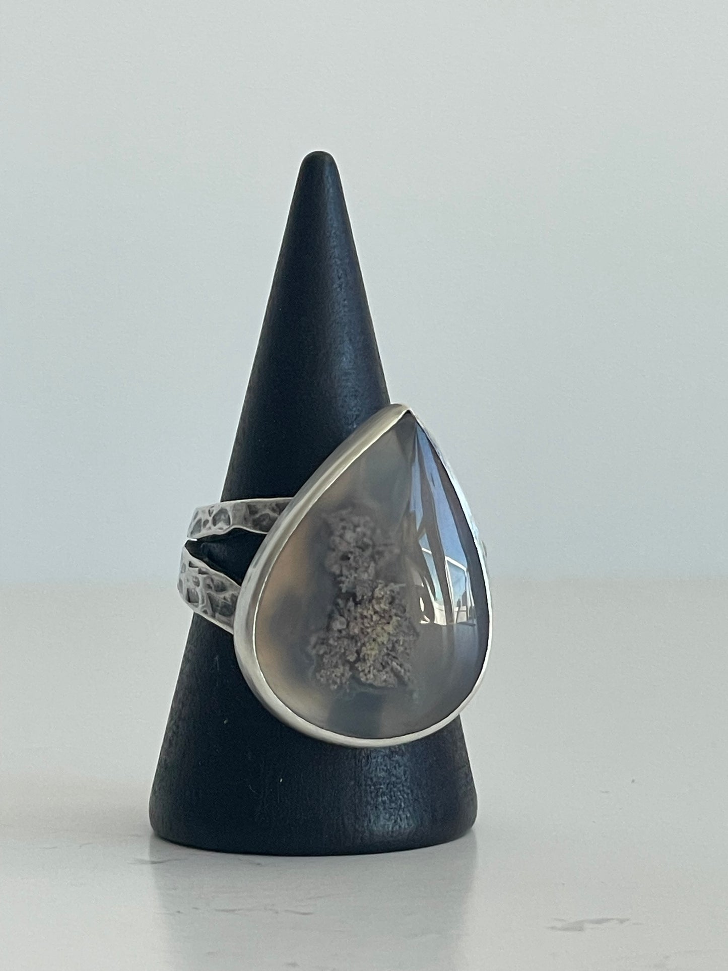 Moss Agate and Sterling Ring - US 8