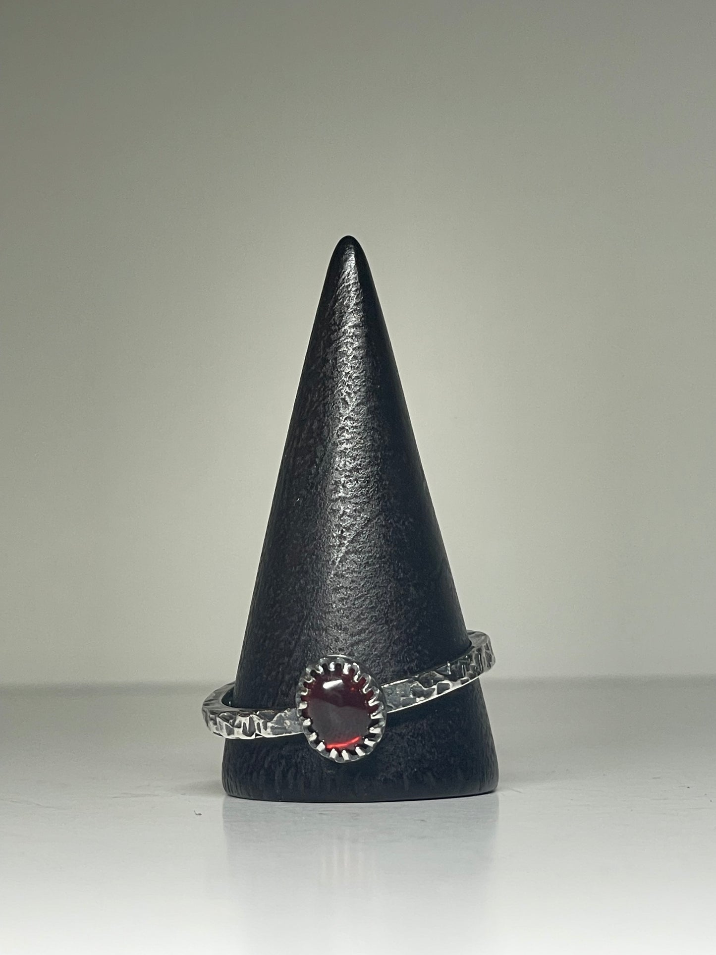 Garnet and Sterling Ring - US 13