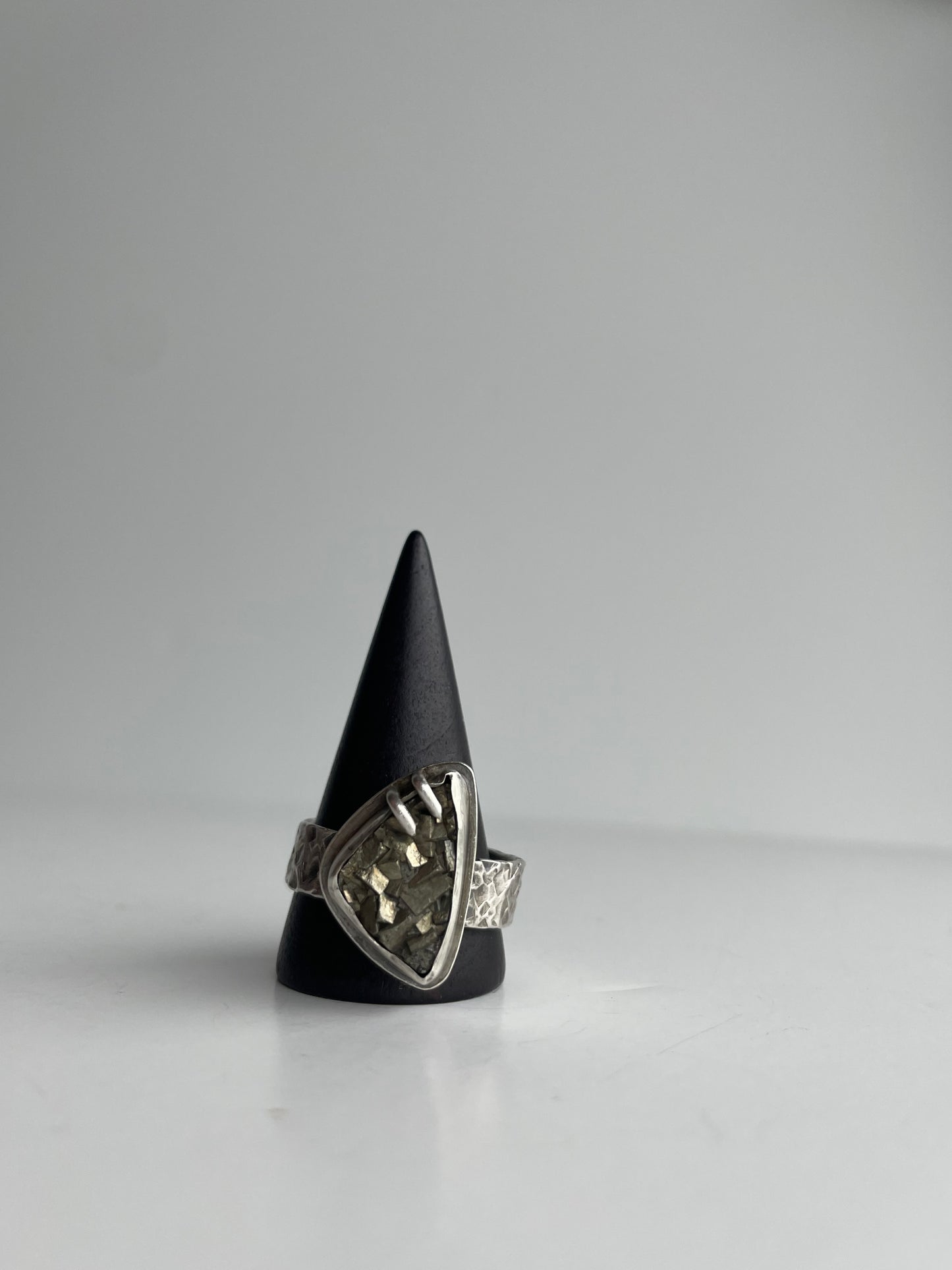 Druzy Pyrite and Sterling Ring - US 12