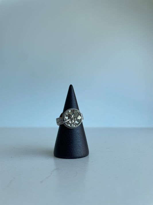 Pyrite and Sterling Ring - US 4.75