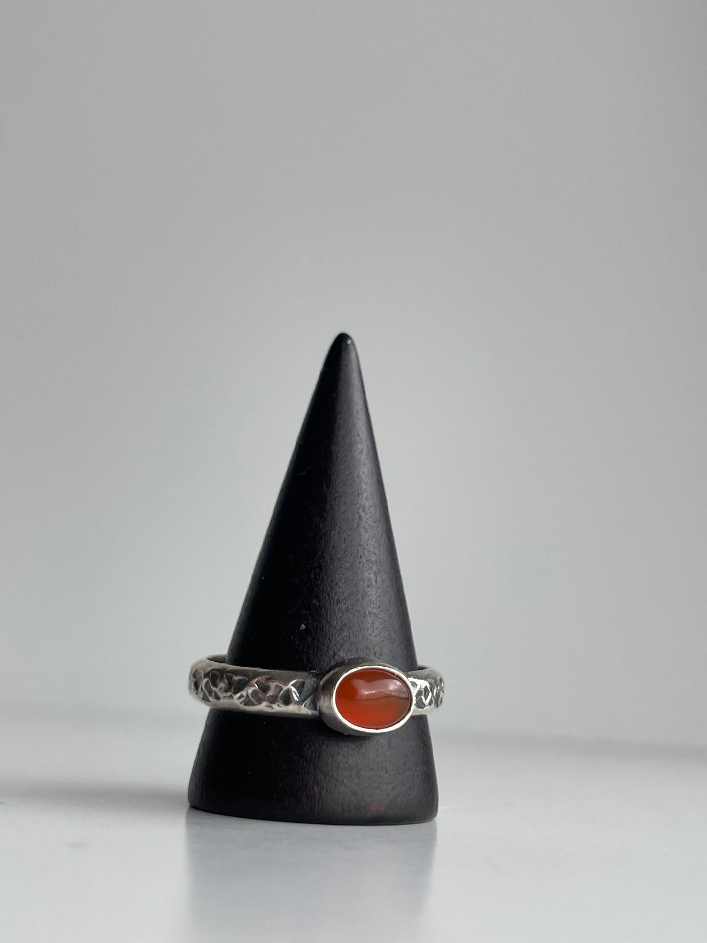 Carnelian Agate and Sterling Ring - US 12