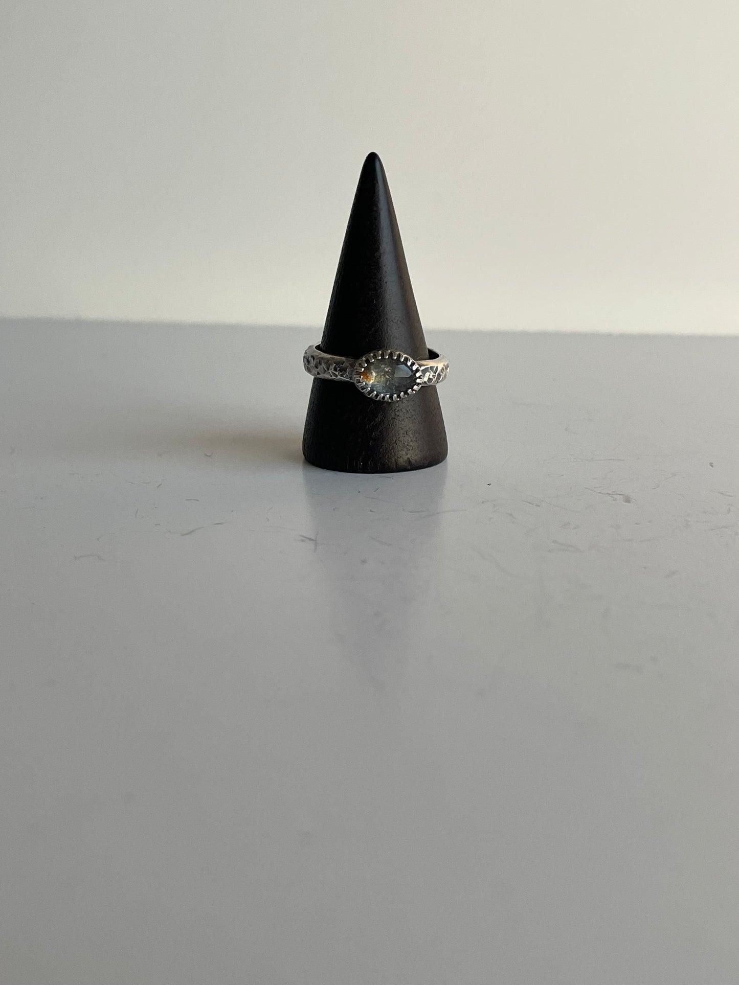 Moss Aquamarine and Sterling Ring - US 10