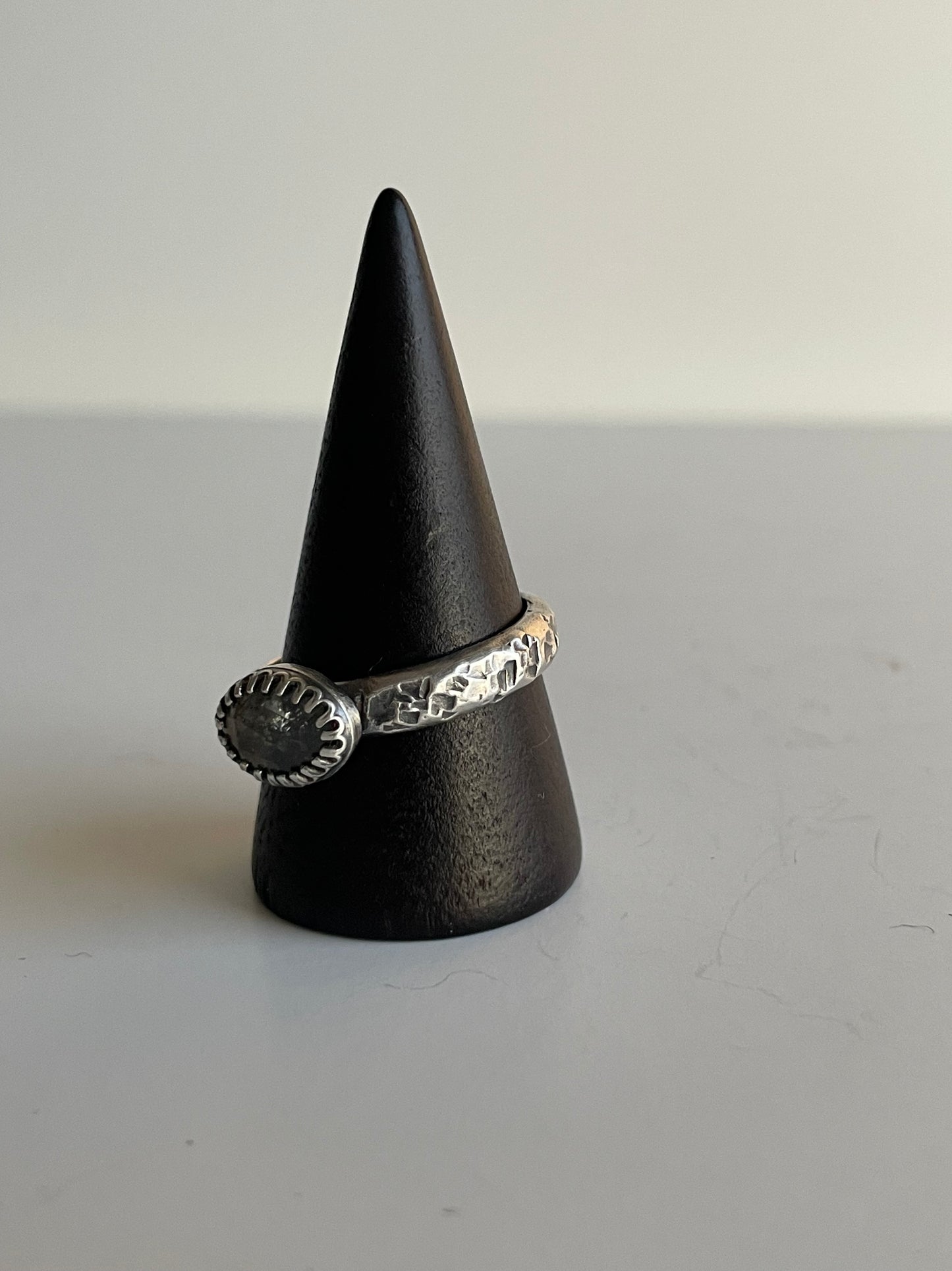 Moss Aquamarine and Sterling Ring - US 10