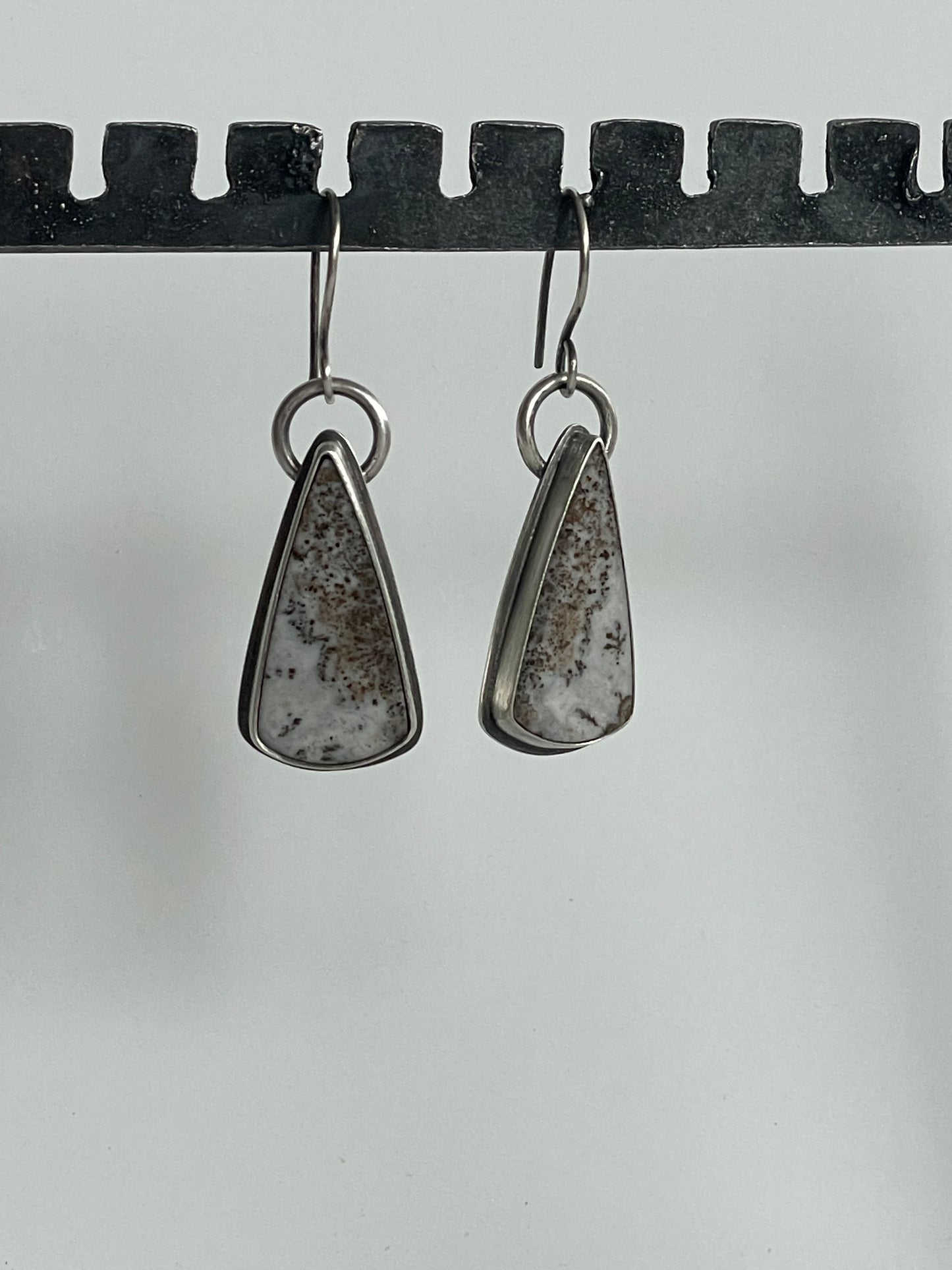 Dendritic Opal and Sterling Dangles