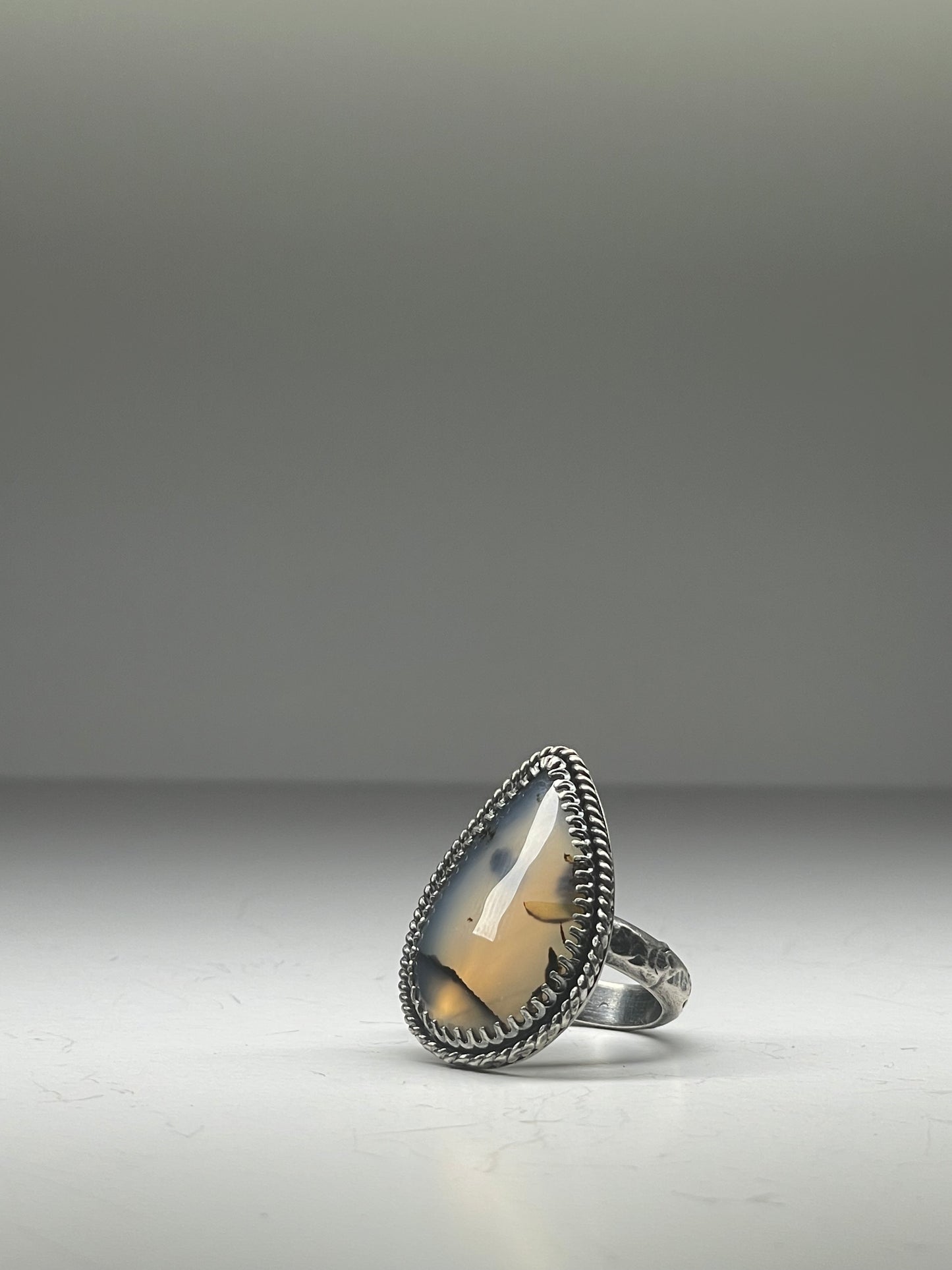 Montana Agate and Sterling Ring - US 6