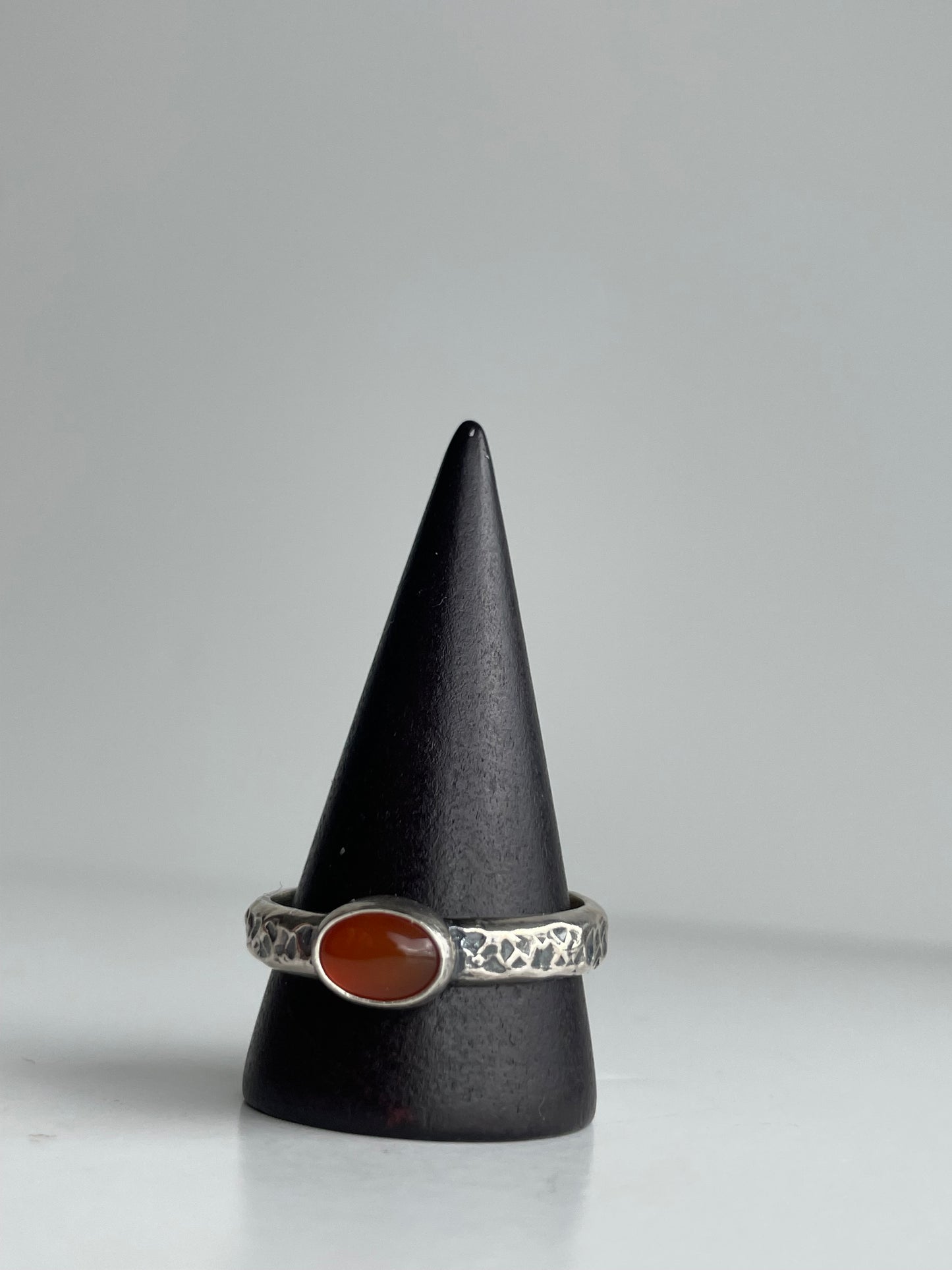 Carnelian Agate and Sterling Ring - US 12