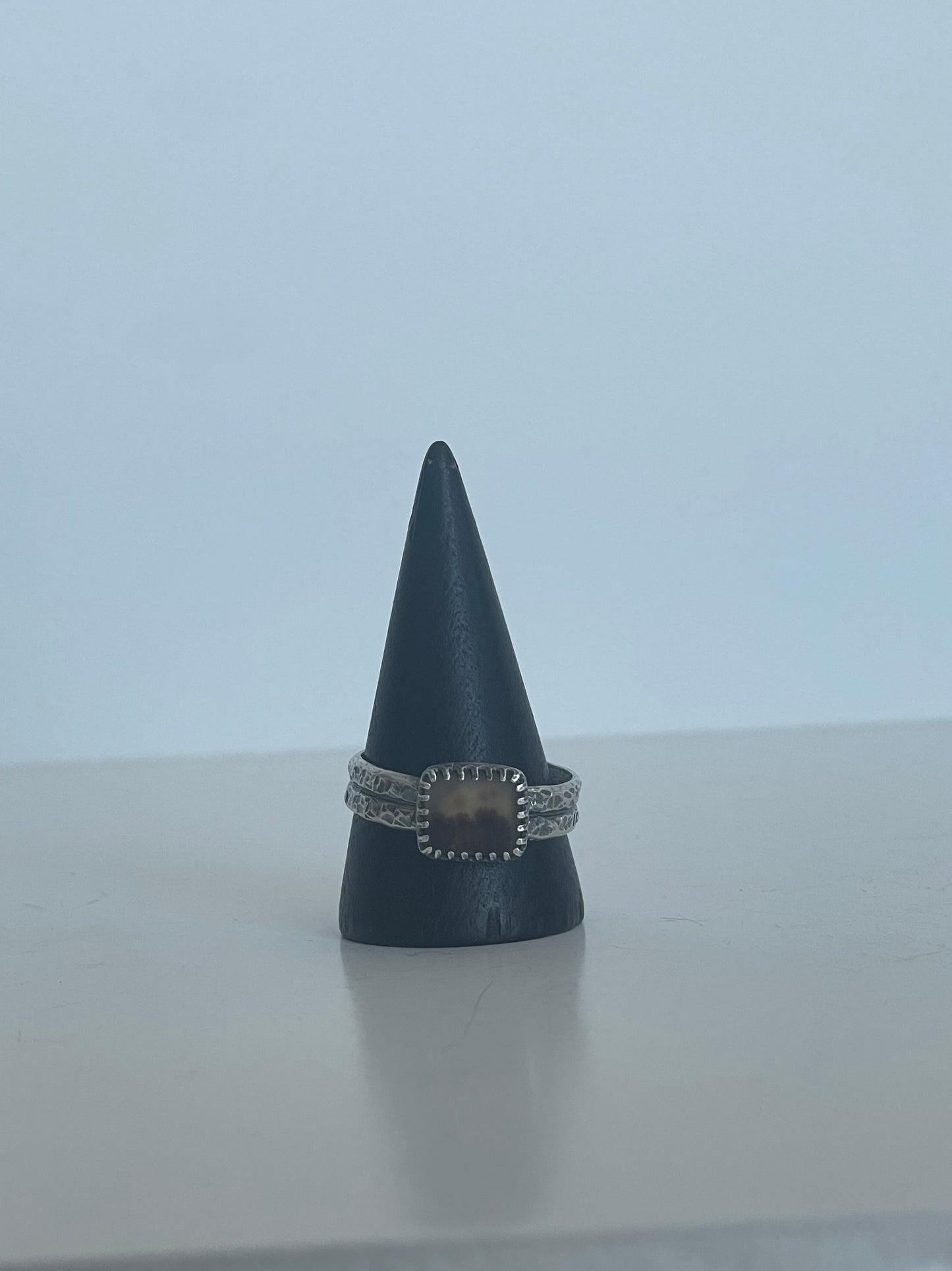 Dendritic Agate and Sterling Ring - US 11