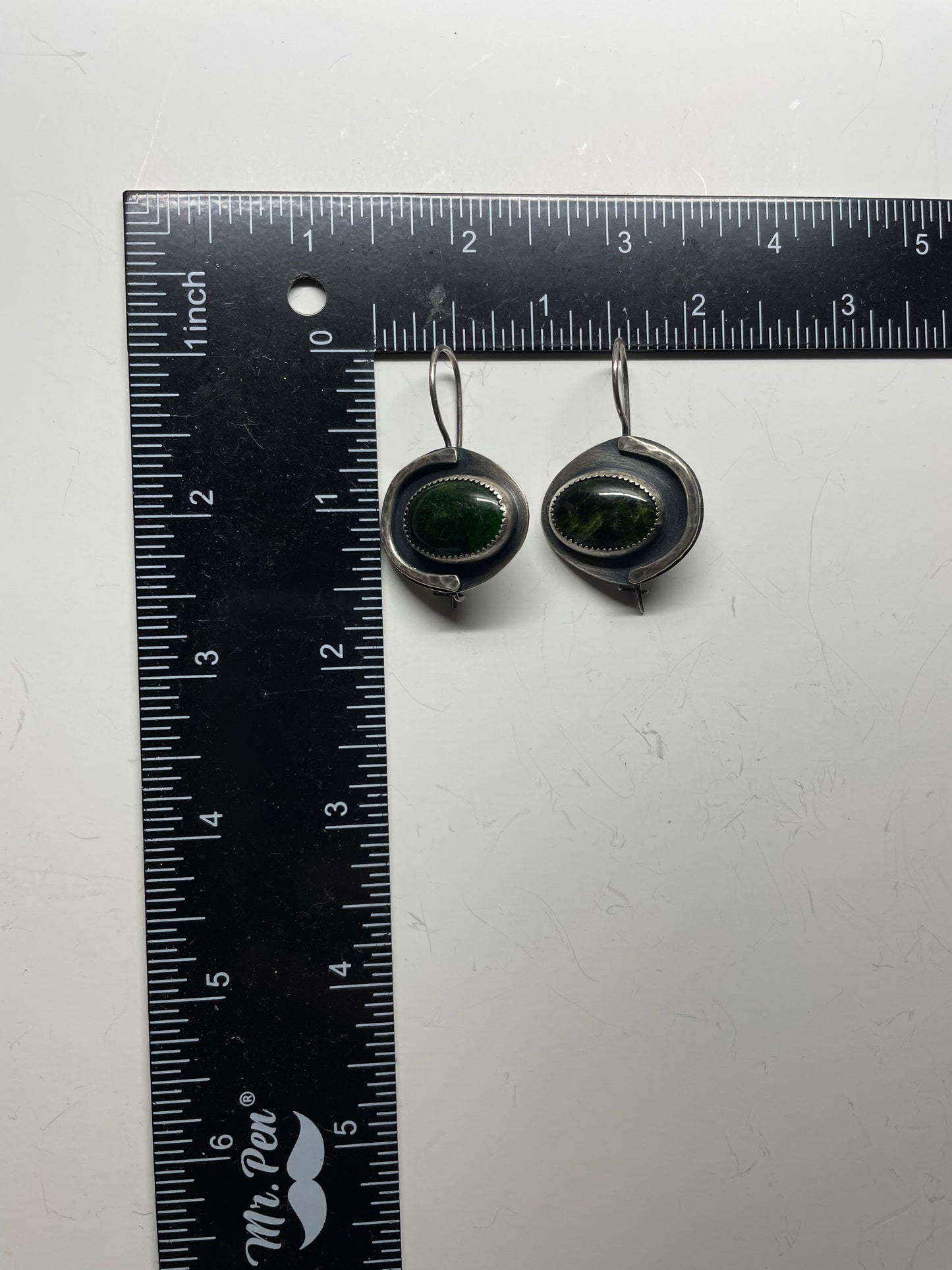 Chrome Diopside and Sterling Dangles