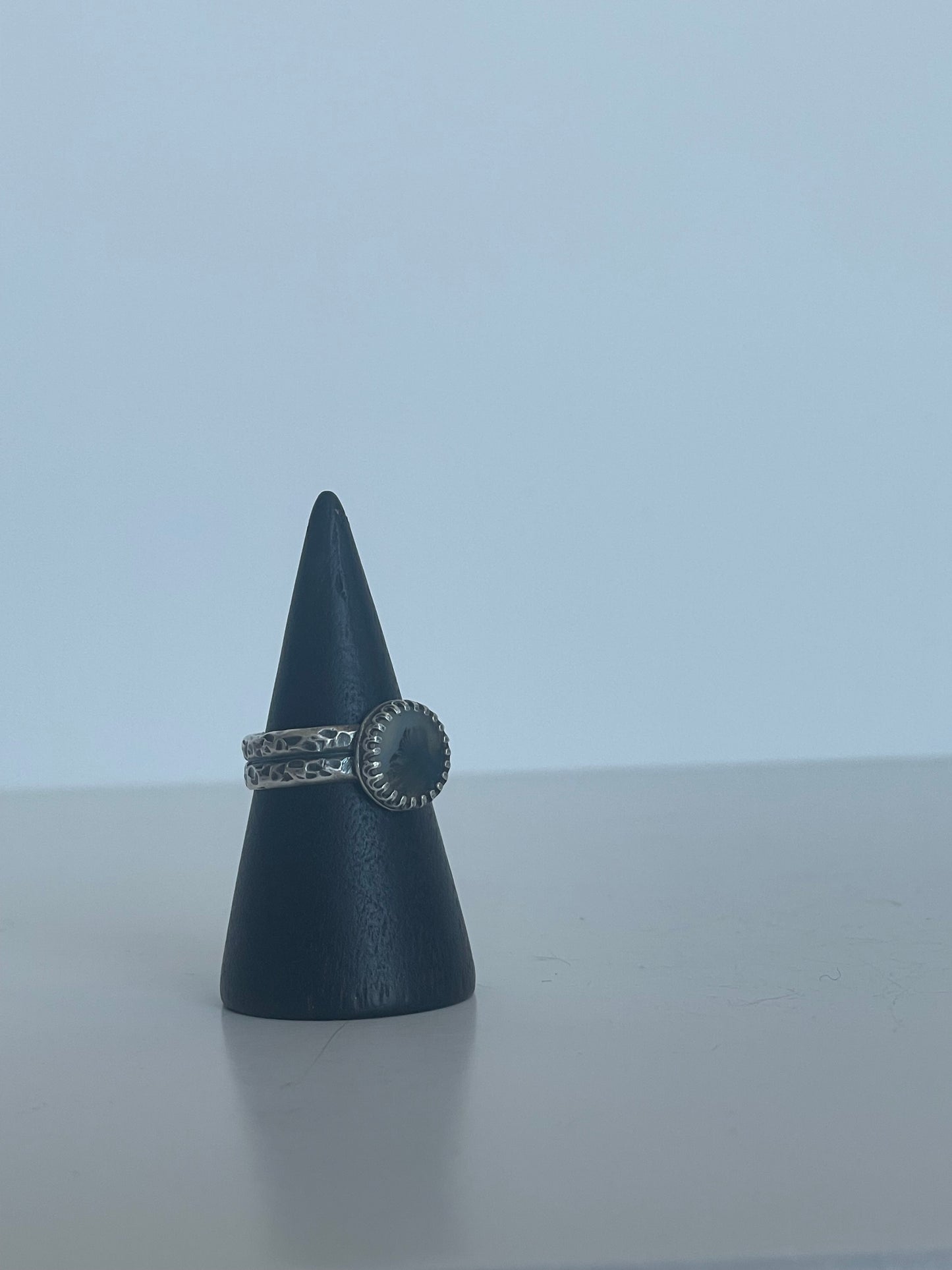 Dendritic Agte and Sterling Ring - US 5.5