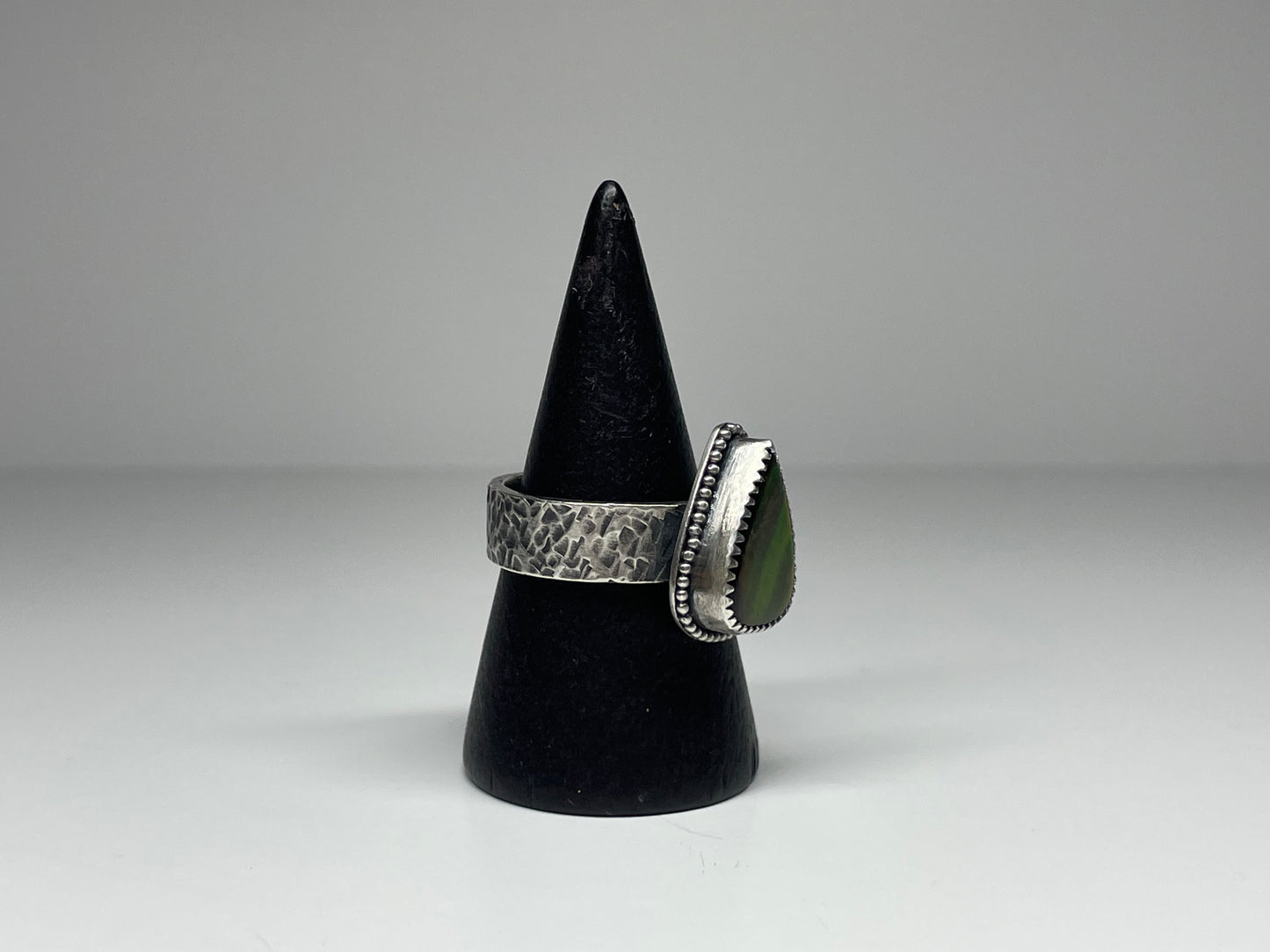 Ammolite and Sterling Ring - US 7