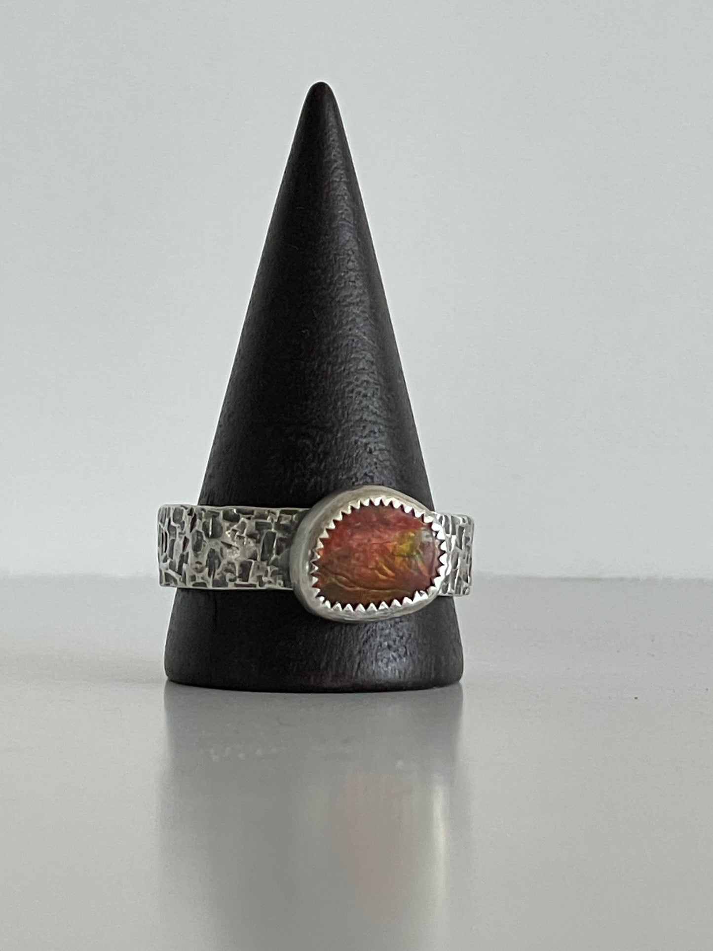 Ammolite and Sterling Ring - US 13