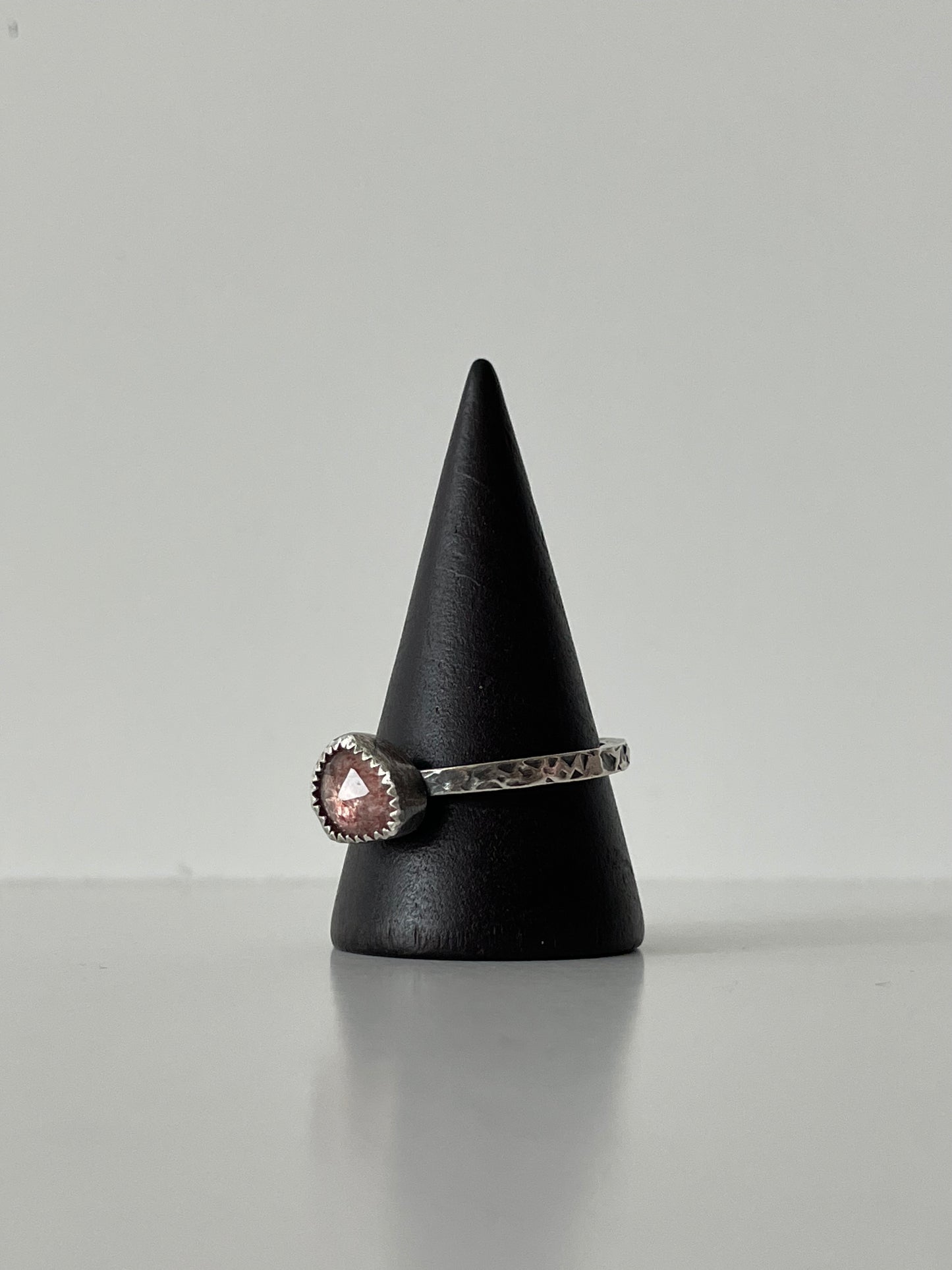 Strawberry Quartz and Sterling Ring - US 10