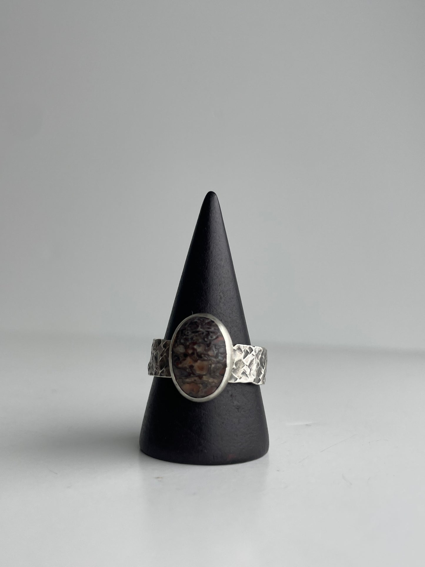 Dinosaur Bone and Sterling Ring - US 9.25