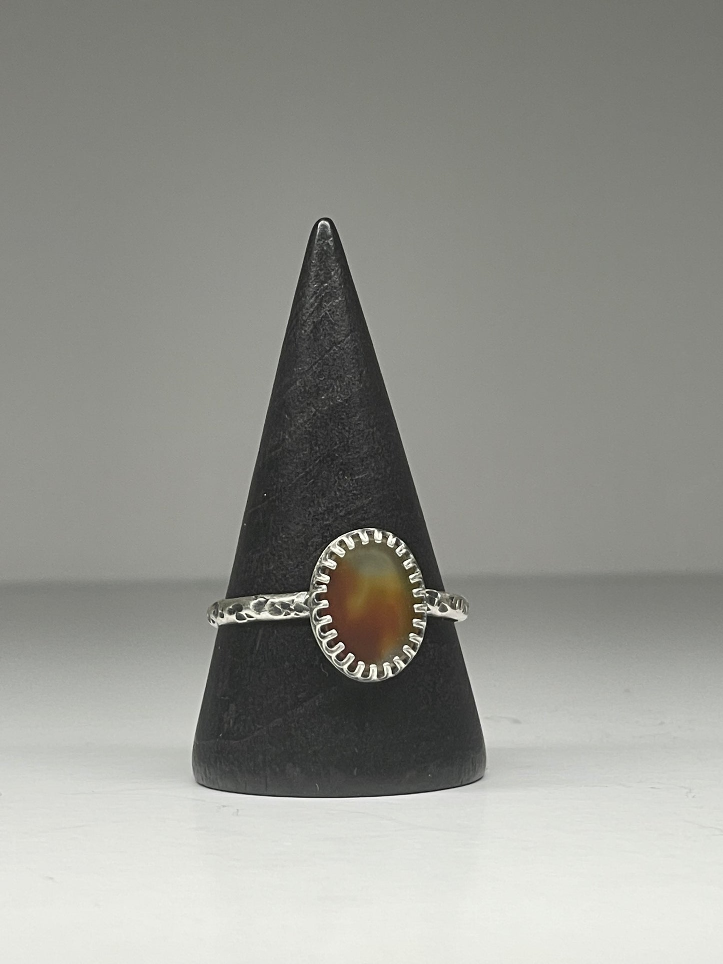 Dendritic Agate Sterling Ring - US 10.5