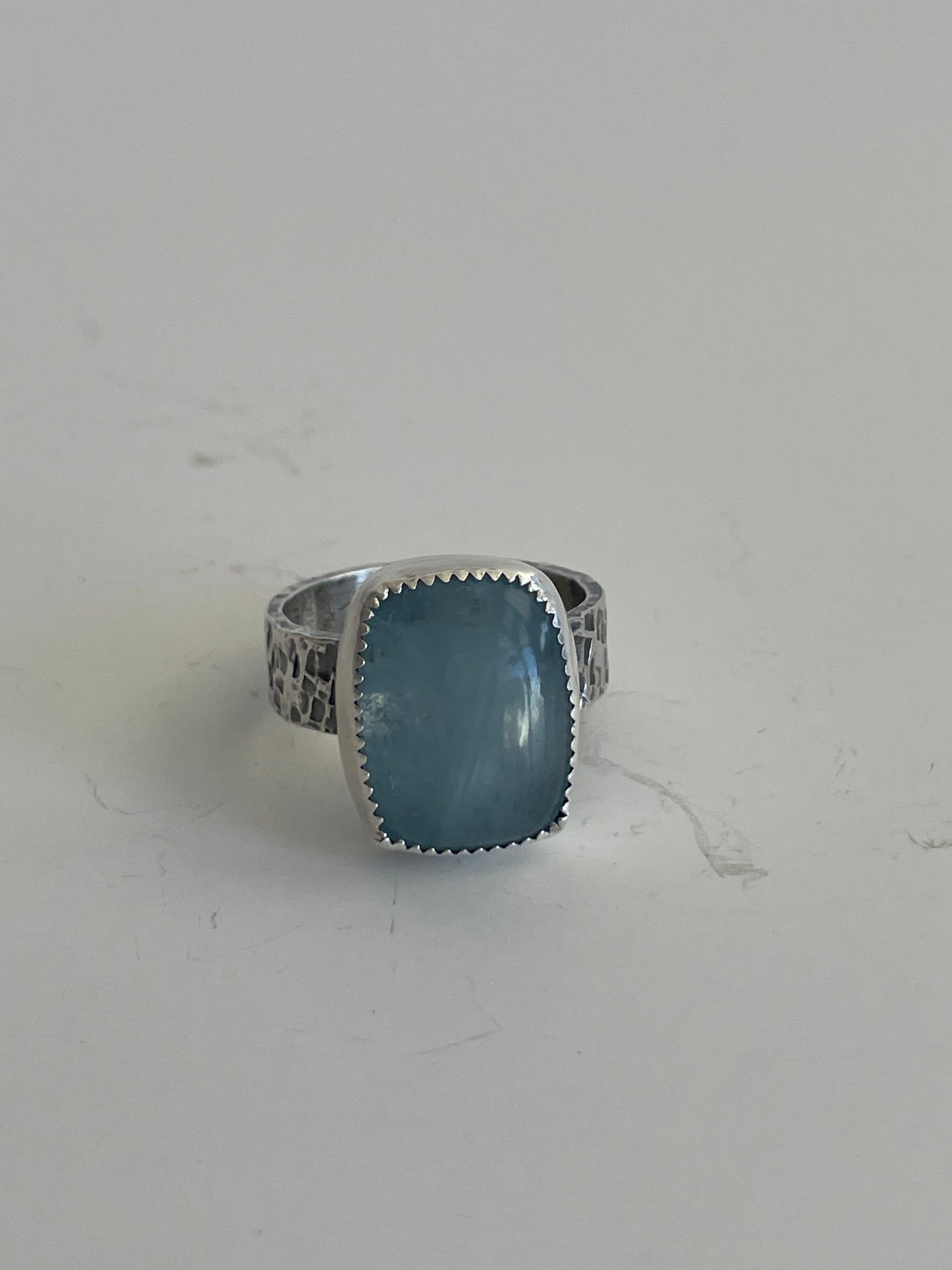 Aquamarine and Sterling Ring - US 10