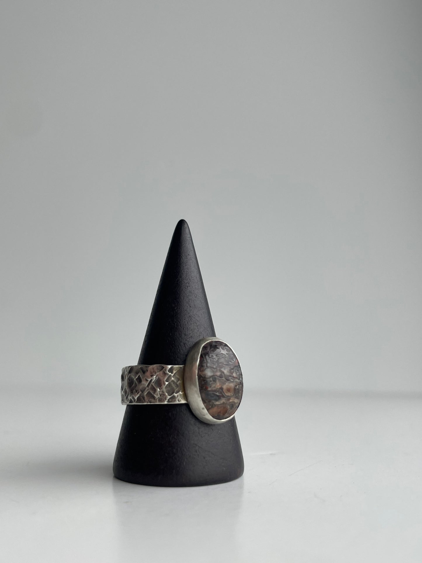 Dinosaur Bone and Sterling Ring - US 9.25
