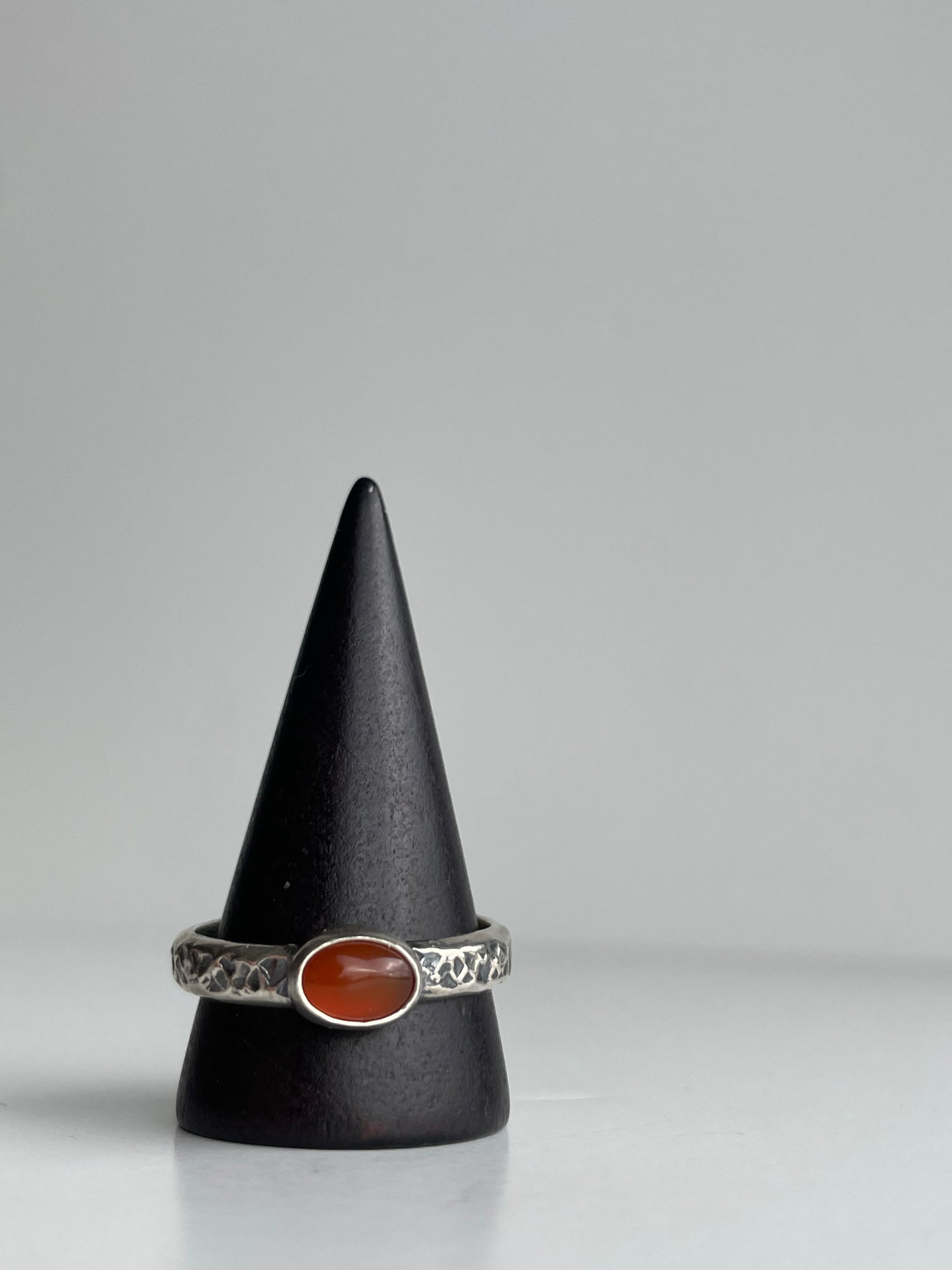 Carnelian Agate and Sterling Ring - US 12
