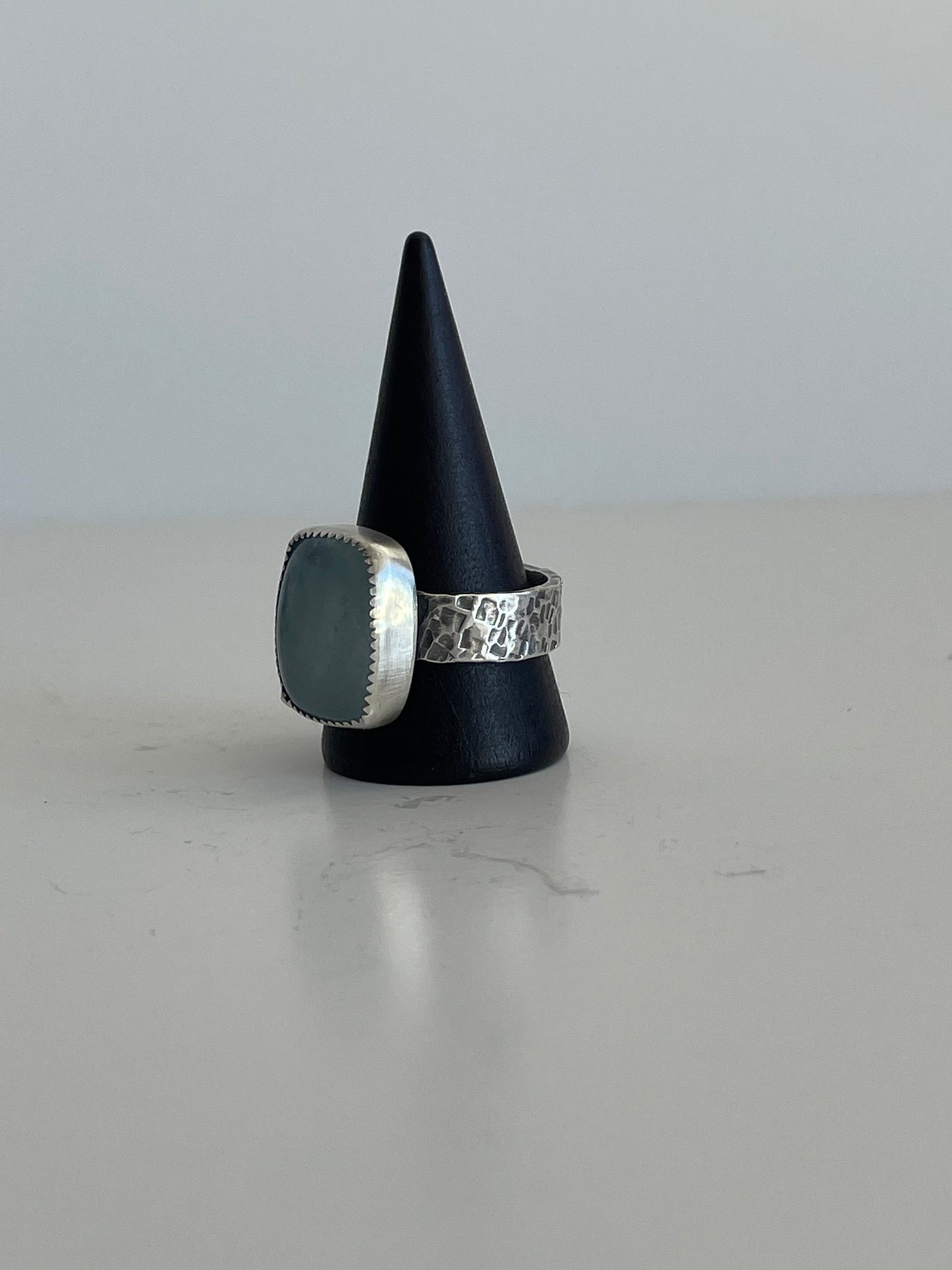 Aquamarine and Sterling Ring - US 10